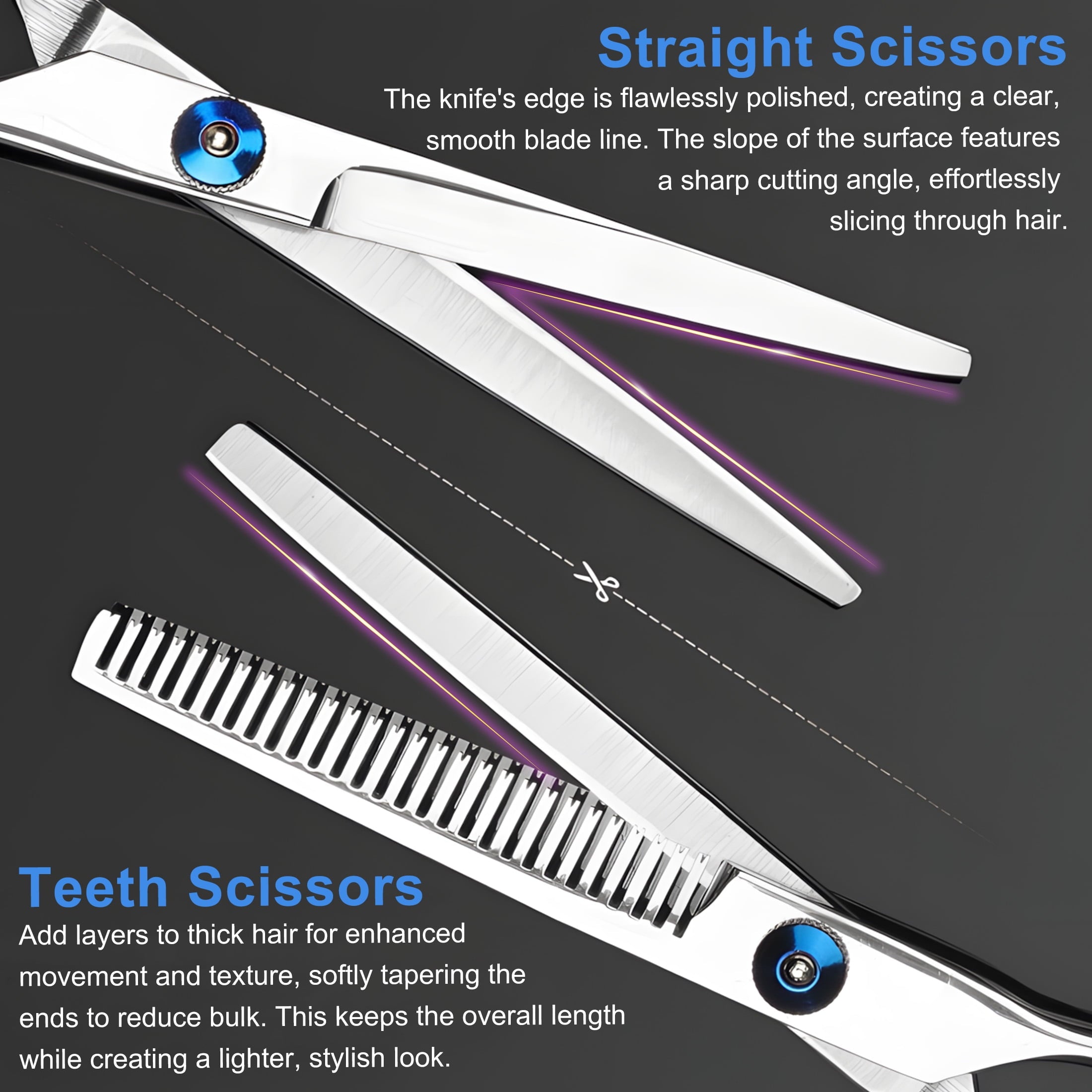 cyrico , 14 Pcs Professional cut Kit for Men and Women, Stainless Steel dressing Shears Set for Barber, Home - Image 5