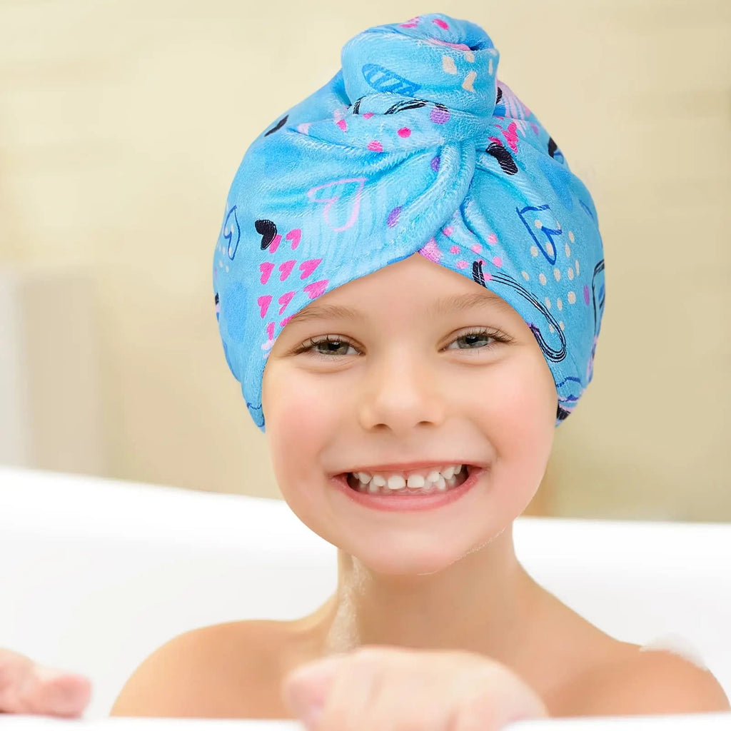 2pcs Towel Wrap For Wet For Women Kids Fast Drying Microfiber Towel With Button Portable Head Towel Wrap - Image 3