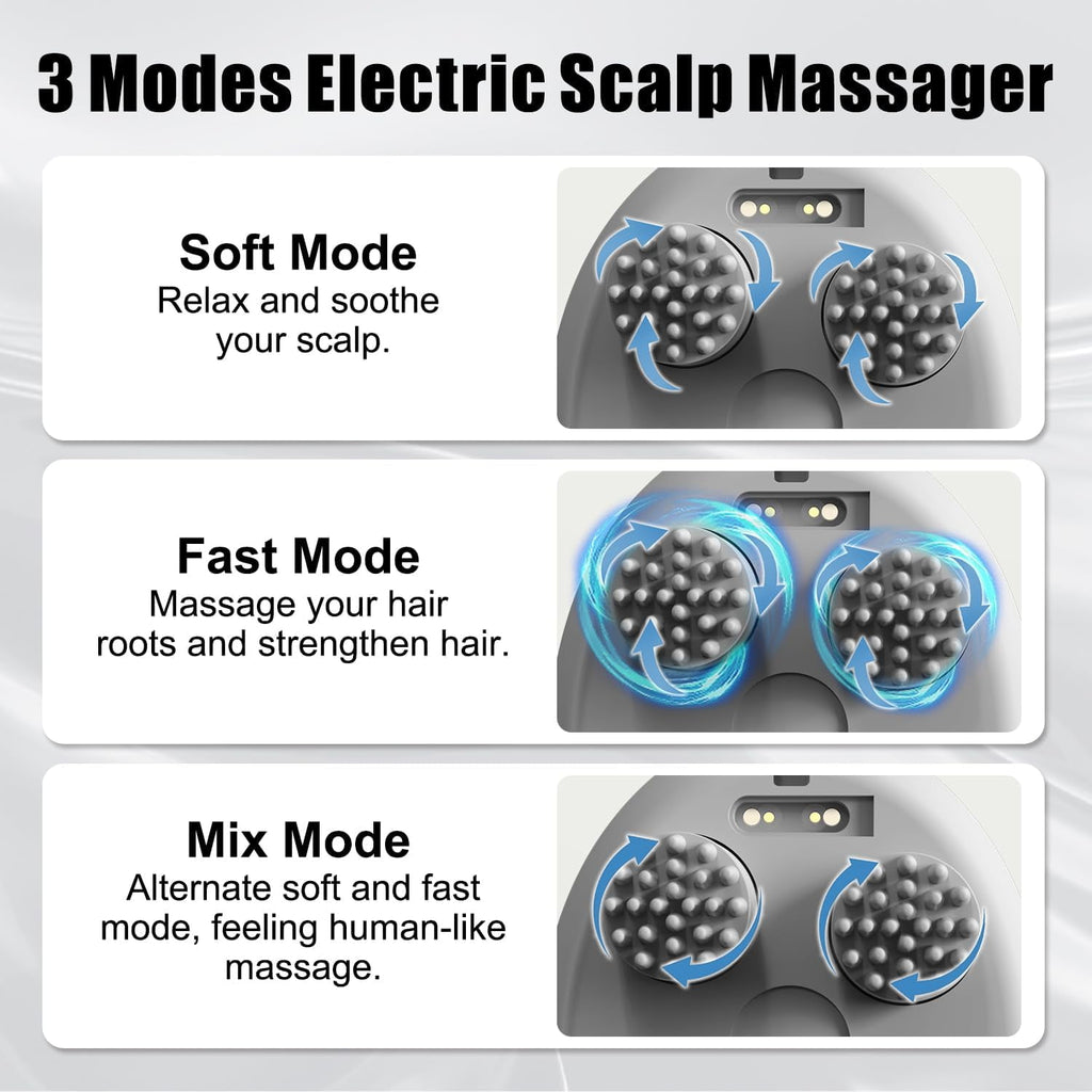 Electric Scalp Massager, Head Massager for Hair Growth and Stress Relax, Handheld Portable Scalp Brush and Scrubber, ... - Image 2
