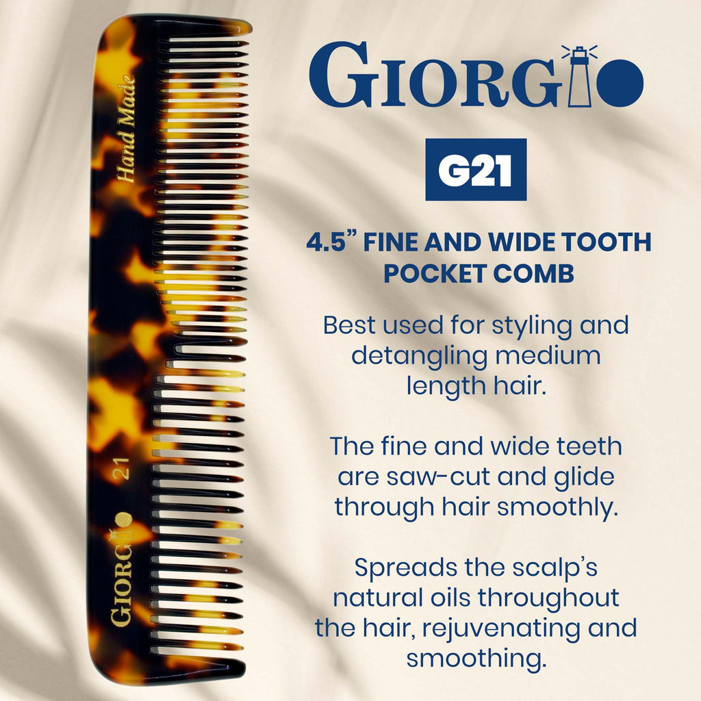 and WideTooth Pocket Comb - Hair Styling Comb for Men and Women, Handmade Beard and Mustache Grooming Comb, Saw Cut a... - Image 2
