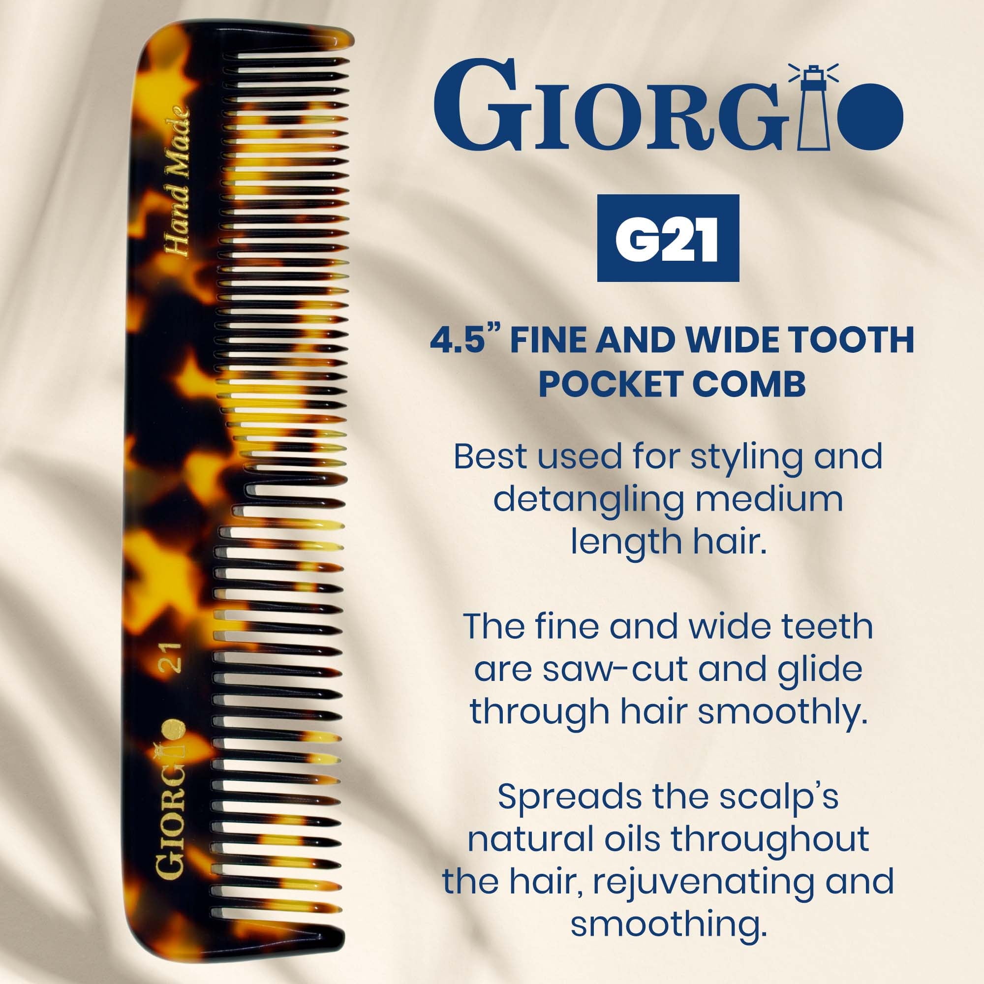 and WideTooth Pocket Comb - Hair Styling Comb for Men and Women, Handmade Beard and Mustache Grooming Comb, Saw Cut a... - Image 2