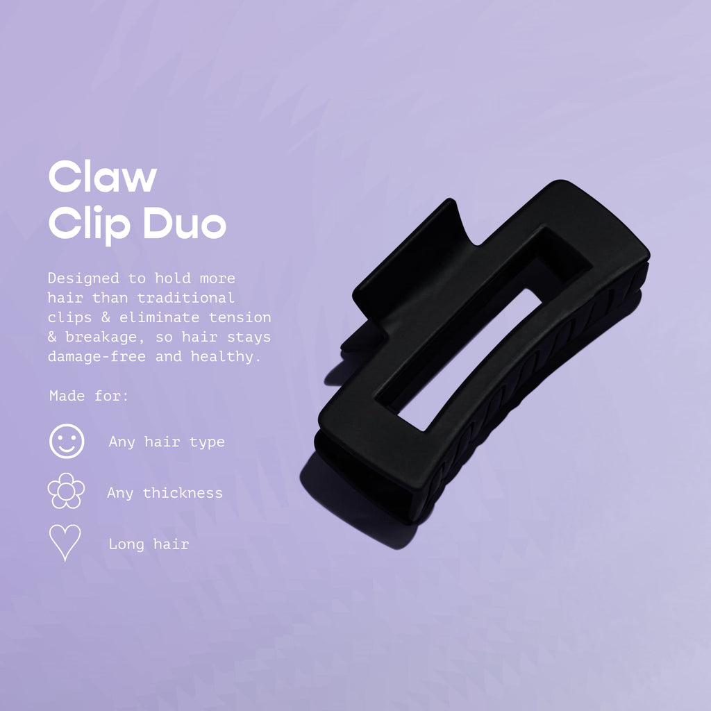 Claw Clip For Thick Hair, Black Tortoise, 2 Count - Image 3