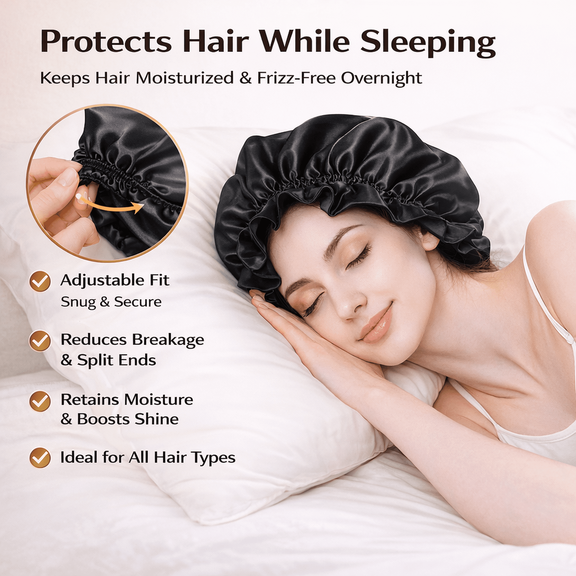 100% Mulberry Silk Reversible Sleep Bonnet – 22 Momme, Double-Sided Silk Hair Wrap & Night Cap for Women - Image 4