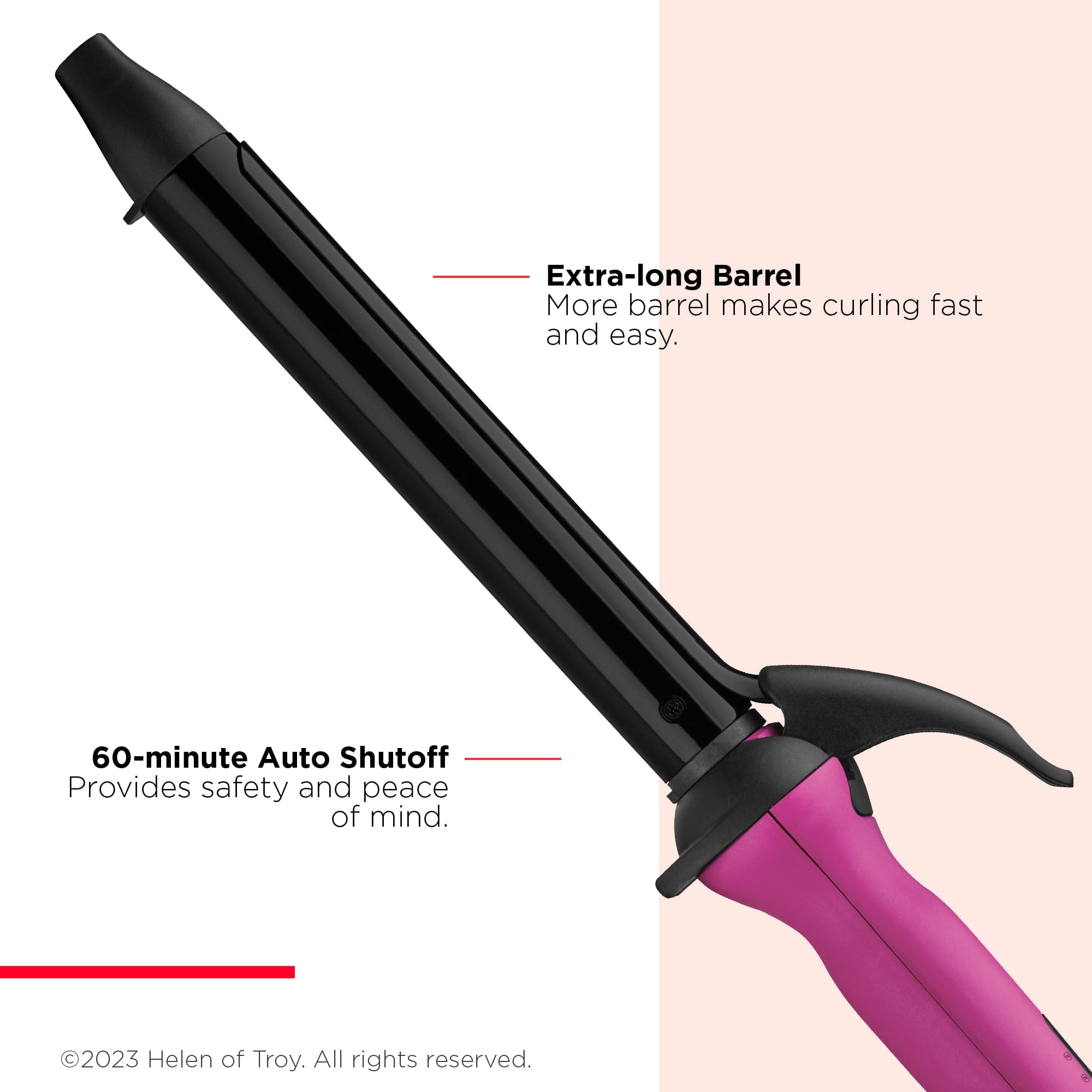 Revlon Easy Heat 1" Precision Curling Iron, Pink - Image 2