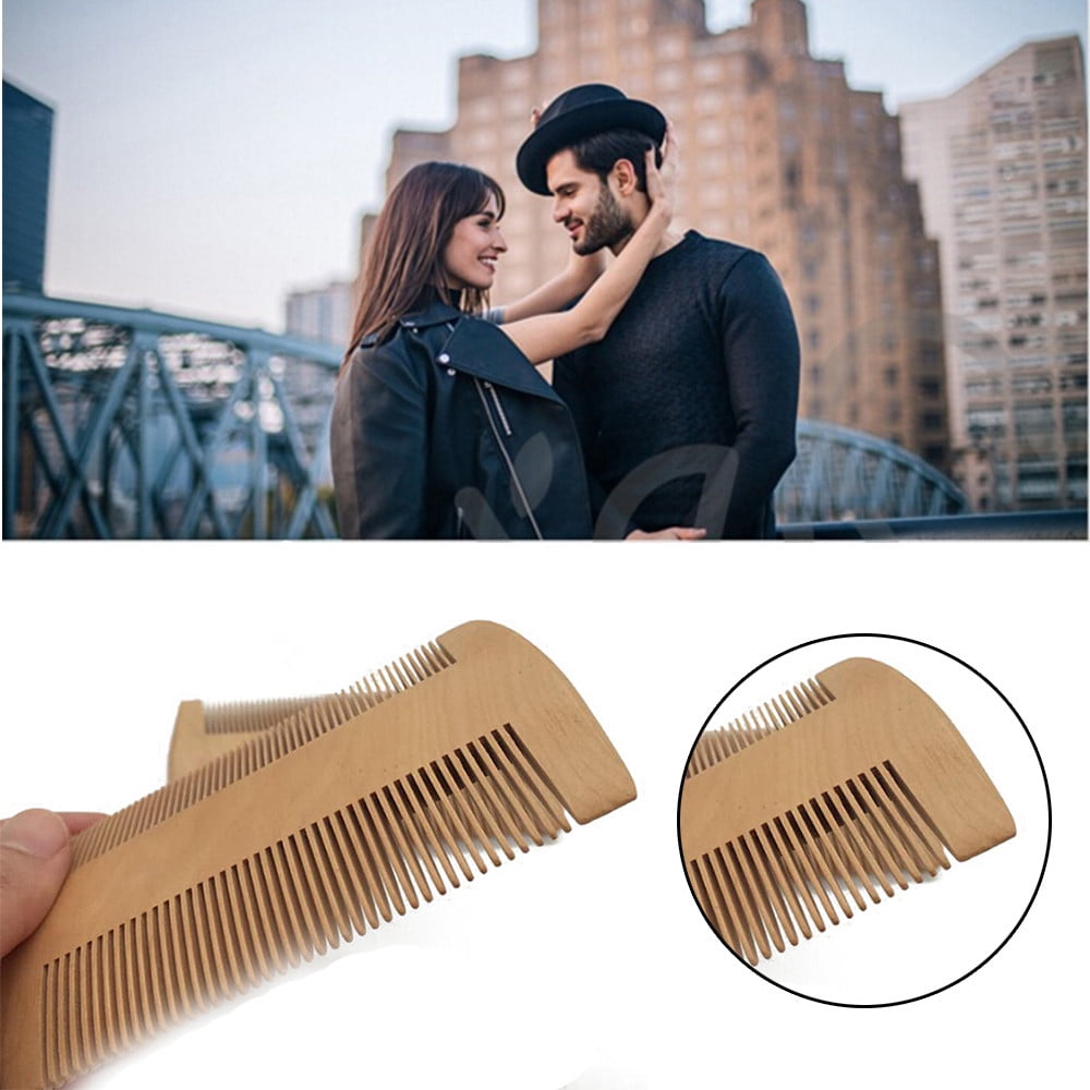 Sandalwood Beard Comb, 4 Inch Dual-Sided Wooden Comb with Fine Teeth for Hair Combing, Vintage Light Brown Hair Comb for Men and Women - Image 2