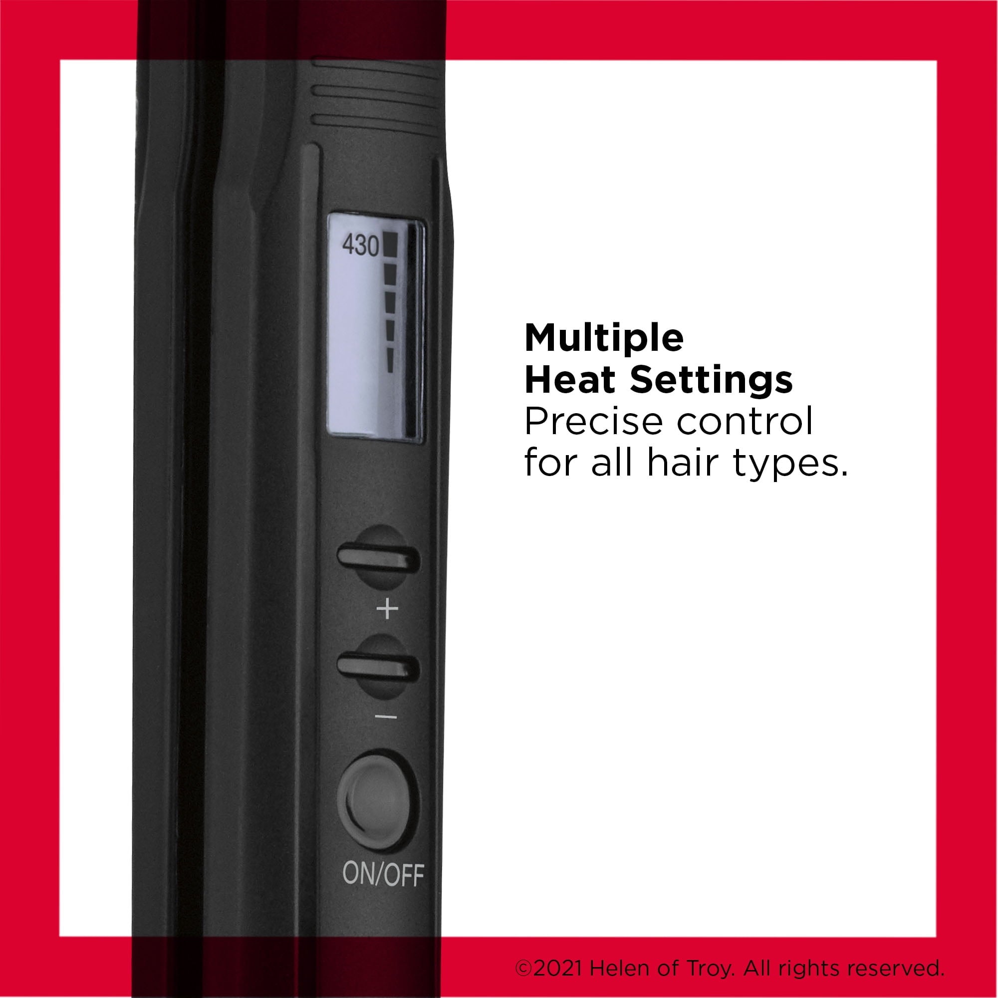 1" Ceramic Digital Flat Iron, Black - Image 3