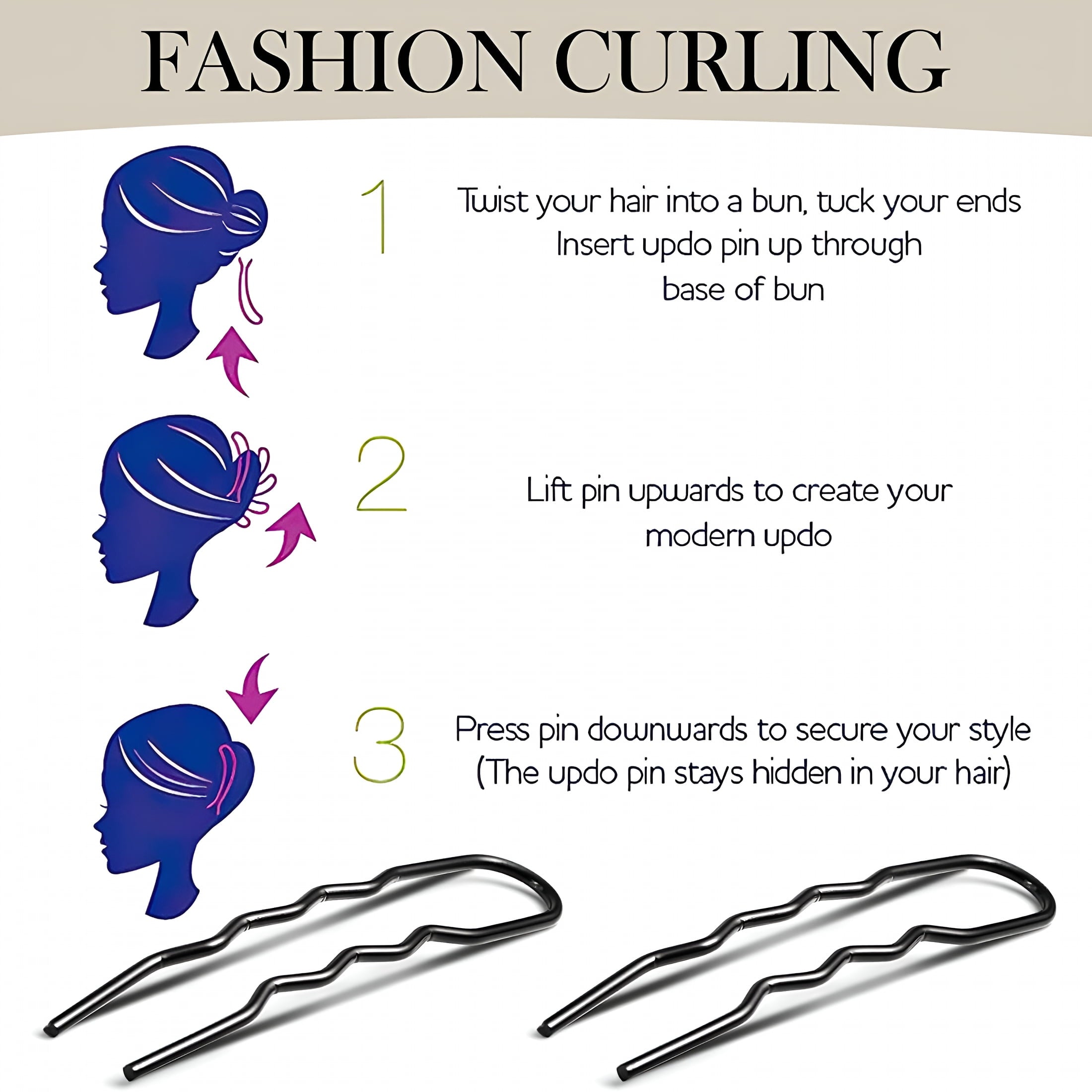 2026 New 50Pcs 3 Inches U Shaped Hair Pins Ballet Bobby Pins Curved Bobby Pins Hair Pins for Women Girls Thick Thin L... - Image 3