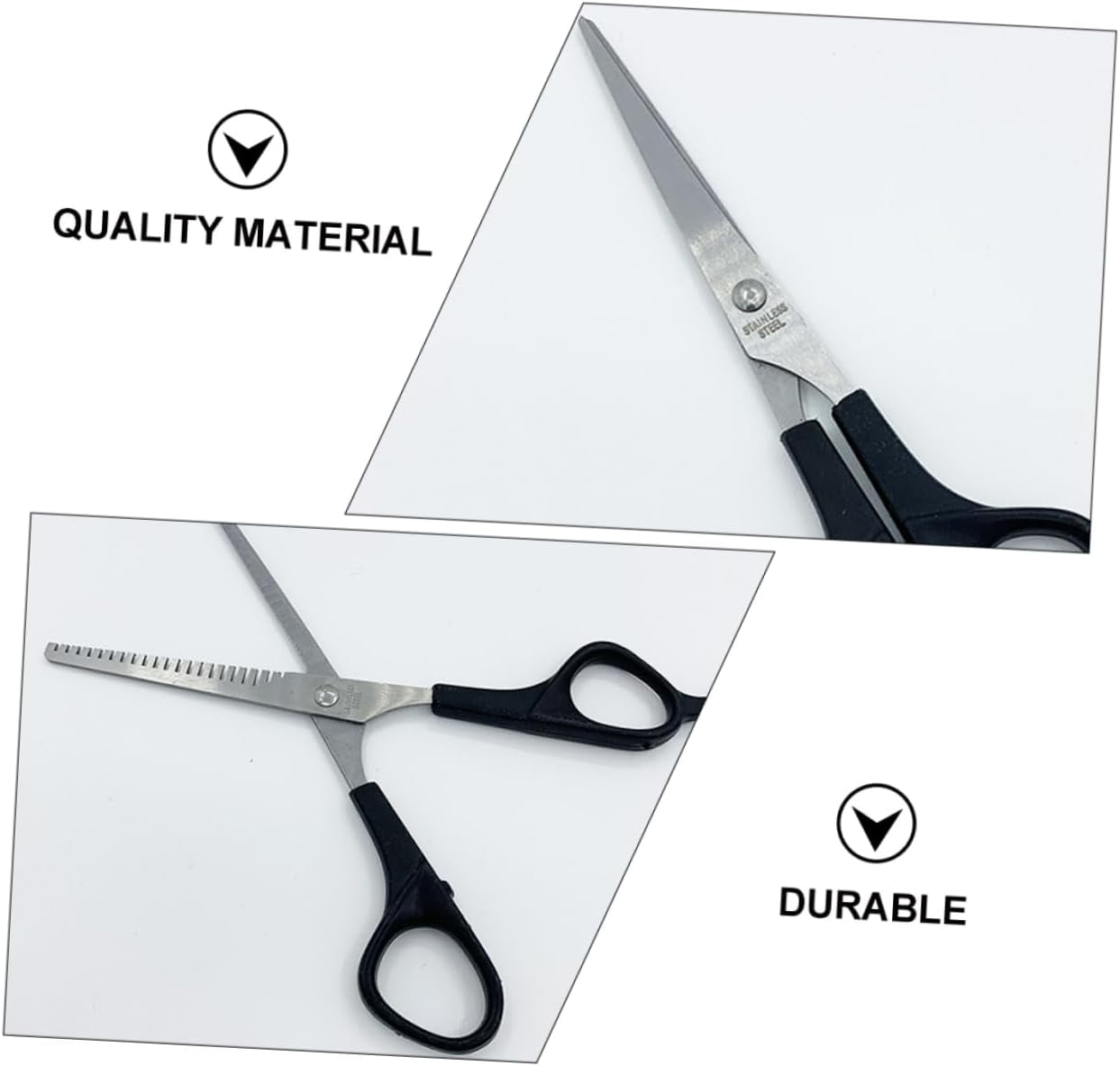 2 Pcs Sharp Hair Cutting Scissors, Stainless Steel Body and Abs Handle Multifunctional Thinning Shears for Hair Cutti... - Image 5