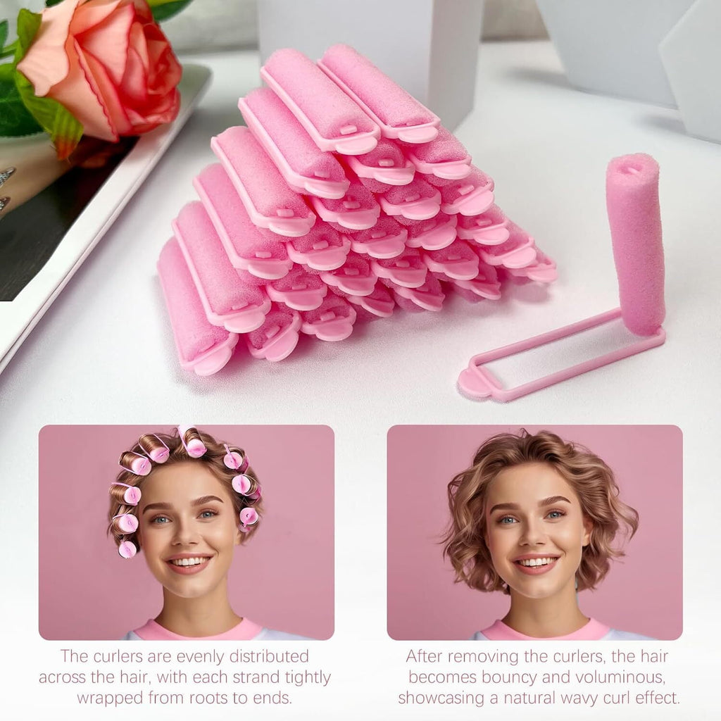 28 Pcs Foam Sponge Hair Rollers,Foam Rollers Hair,Soft Sleeping Curlers,Flexible Sponge Curler for Women Girls,Hairdr... - Image 5