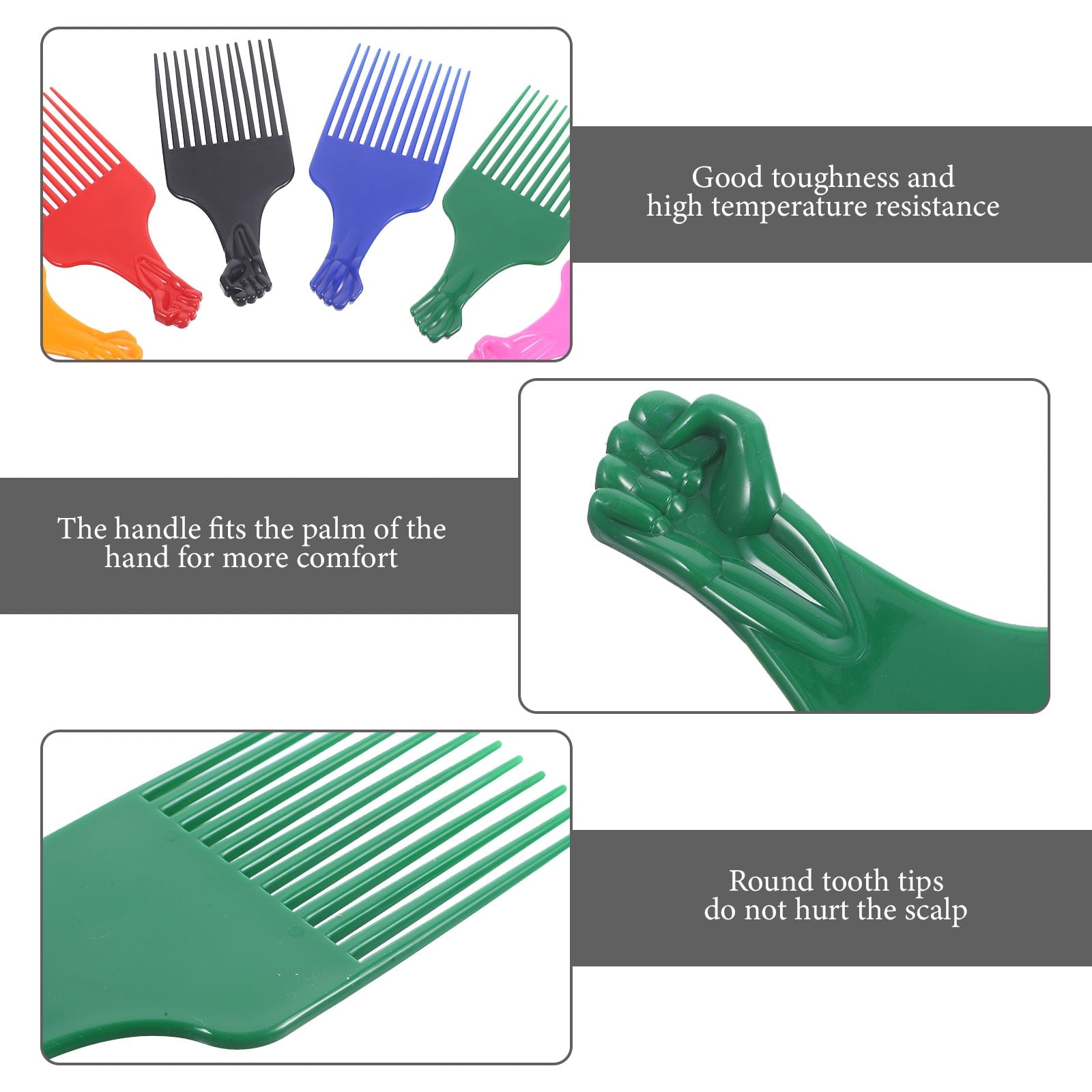 6Pcs Plastic Combs Hair Lift Combs Beard Pick Combs for Women Men - Image 6