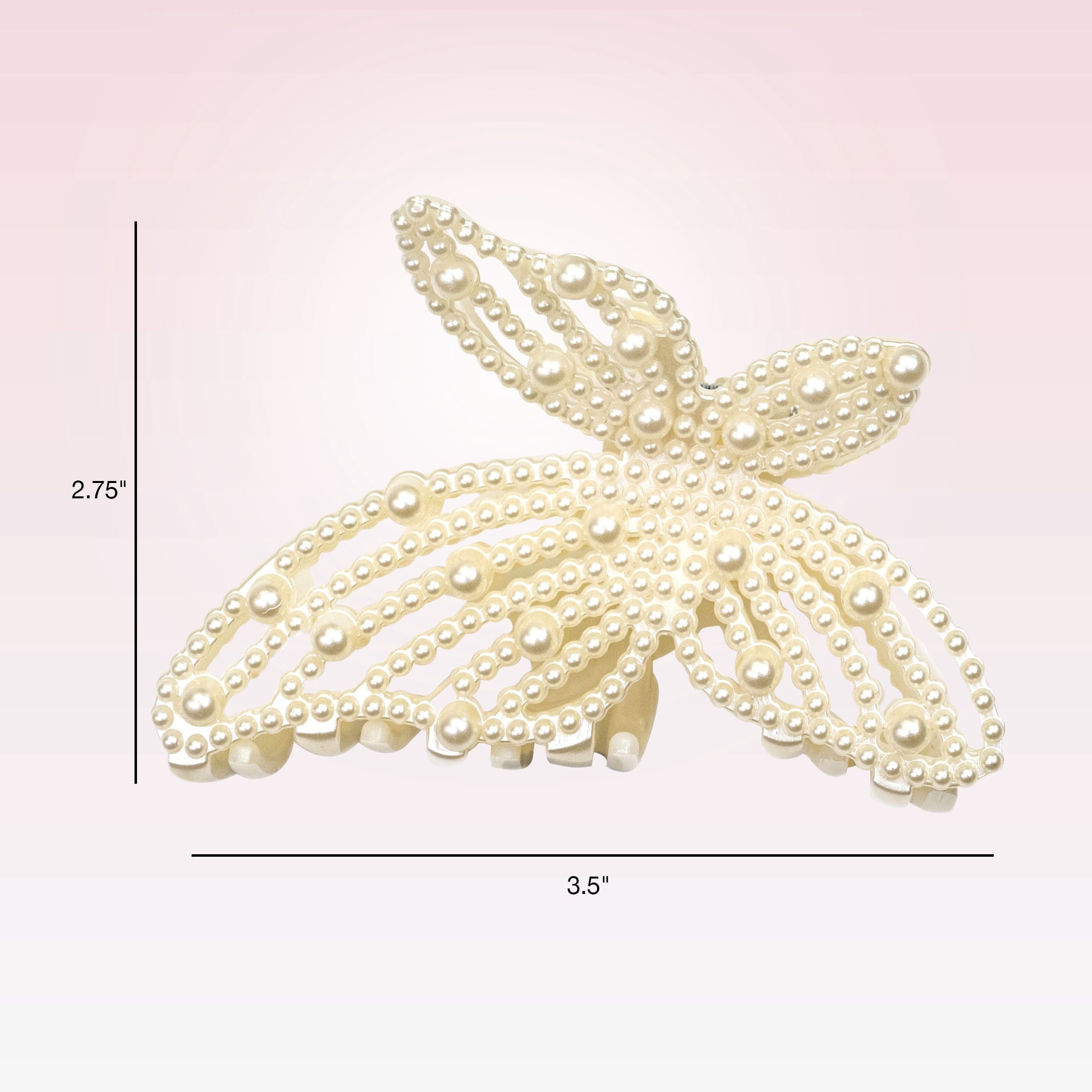 Scunci Faux Pearl Butterfly Claw Clip, Pearl, 1 Count - Image 2