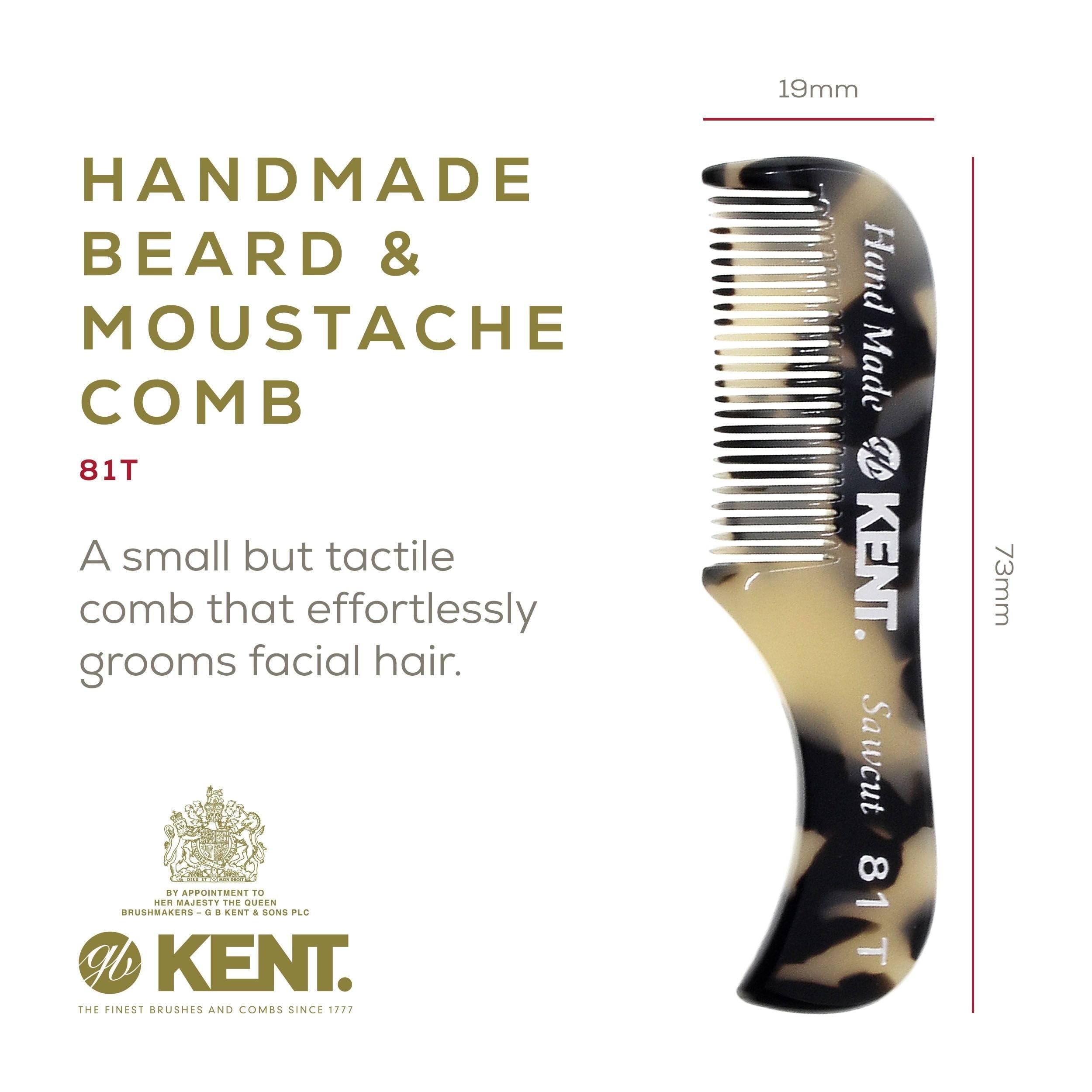 A X-Small Men's Beard Mustache Pocket Comb, Fine Toothed for Facial Hair Grooming and Styling. Hand-Made of Quality C... - Image 3