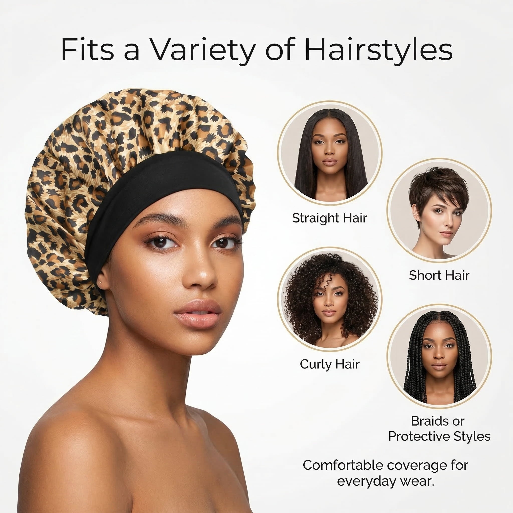 Sleep Bets - Elastic Wide Band Hair Wrap for Curly & Natural Hair, Extra Room, Shower Cap, Works for All Hair Styles/... - Image 2