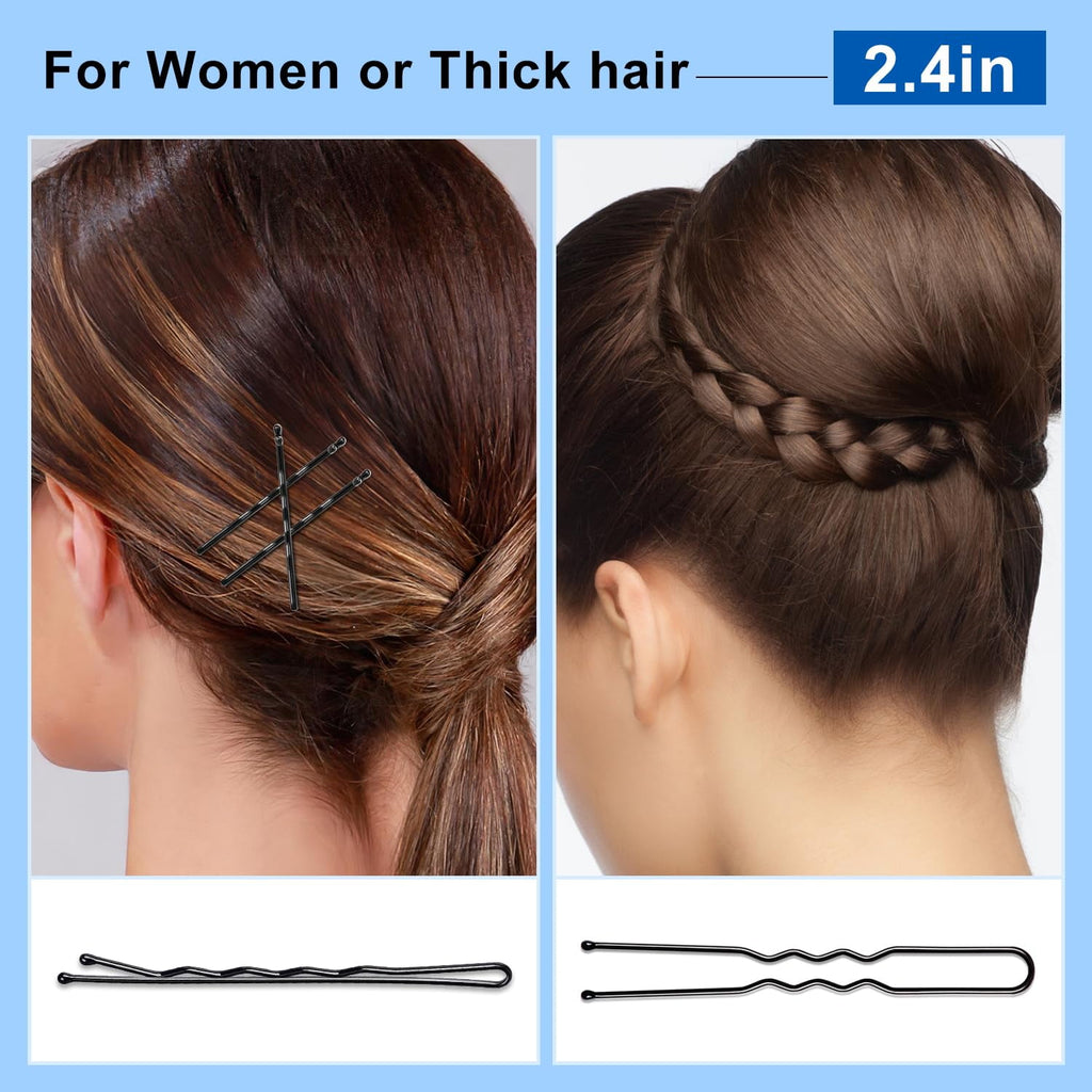 Black U Shaped Hair for Ballet Buns Women Girls with Storage Box, & - Image 3