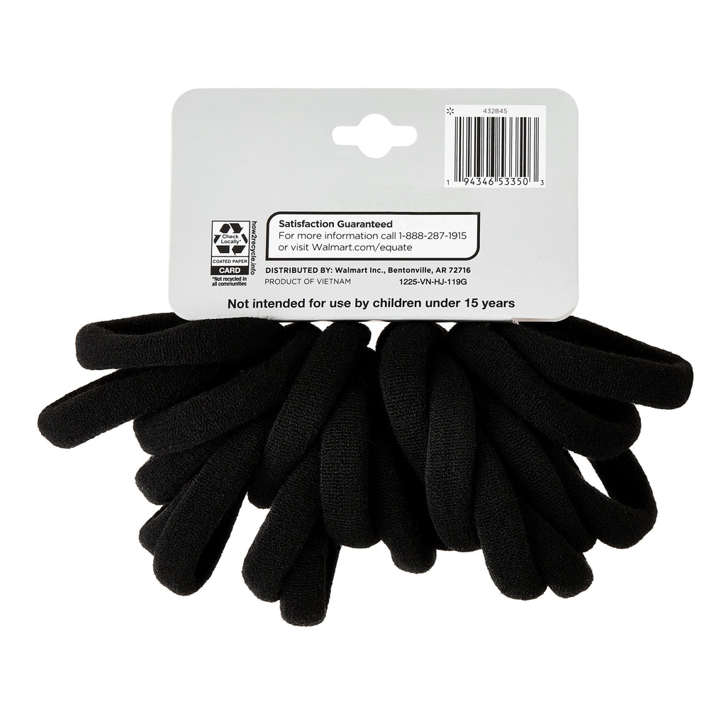 Nylon Ponytail Holders, Black, 20 Count - Image 5