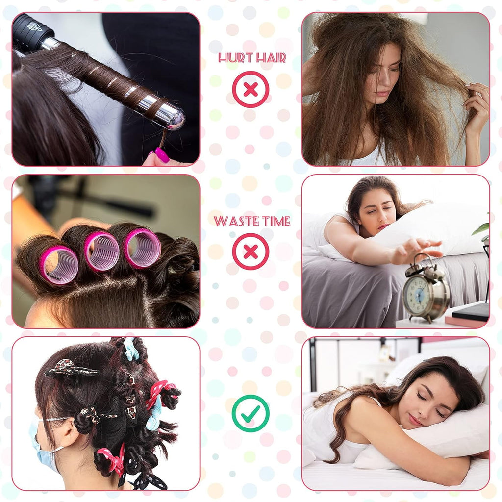 24Pcs Rollers Night Sleep Foam Curler Rollers Flexible Soft Pillow Rollers Sponge Styling Rollers Tools - Image 5