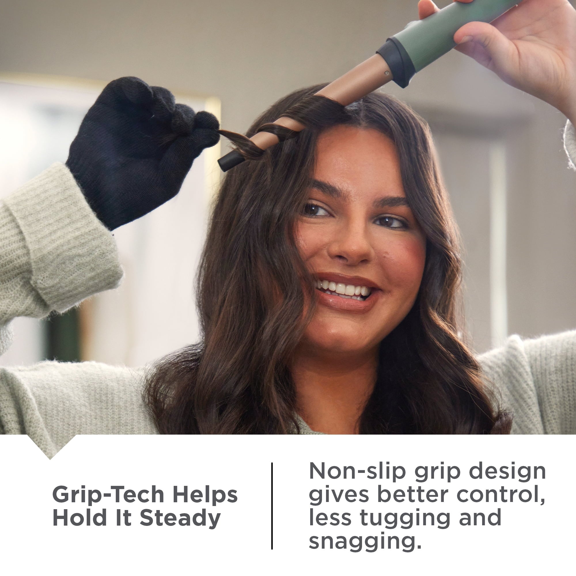 REMINGTON Botanicals Collection -1 Tapered Curling Wand with Plant-Based Micro-Conditioners and Grip-Tech Technology, Green - Image 5