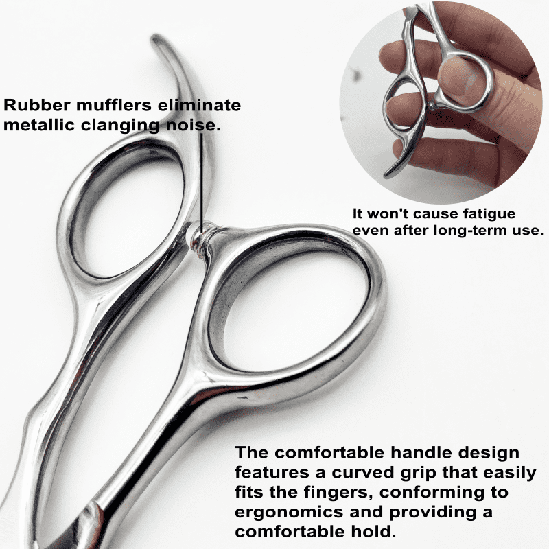 wingsbro 8 inches Silver Flat Scissors for Hair Cutting, Professional Barber Scissors - Image 3