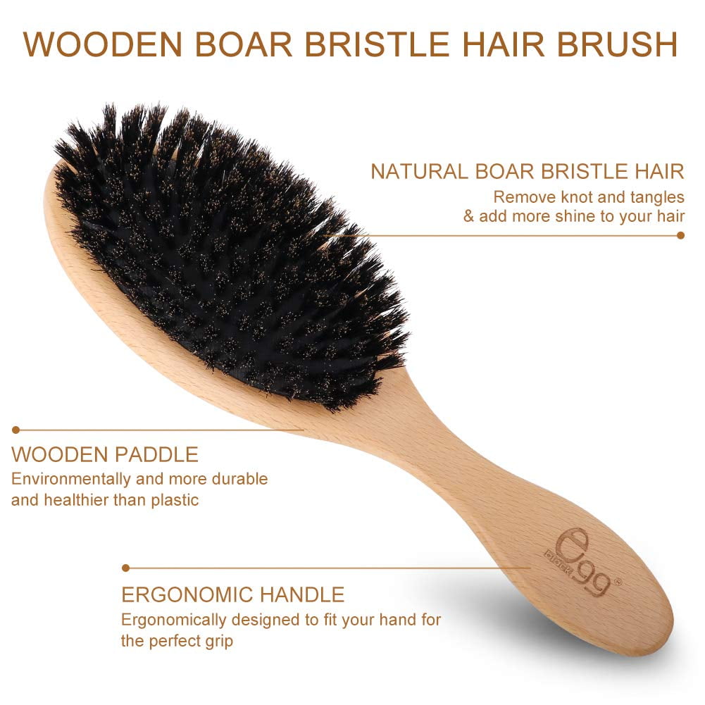 BLACK Soft Hair Brush Hair Comb for Thin and Fine Hair Detangle Smoothing Haircare Beauty Gift - Image 3