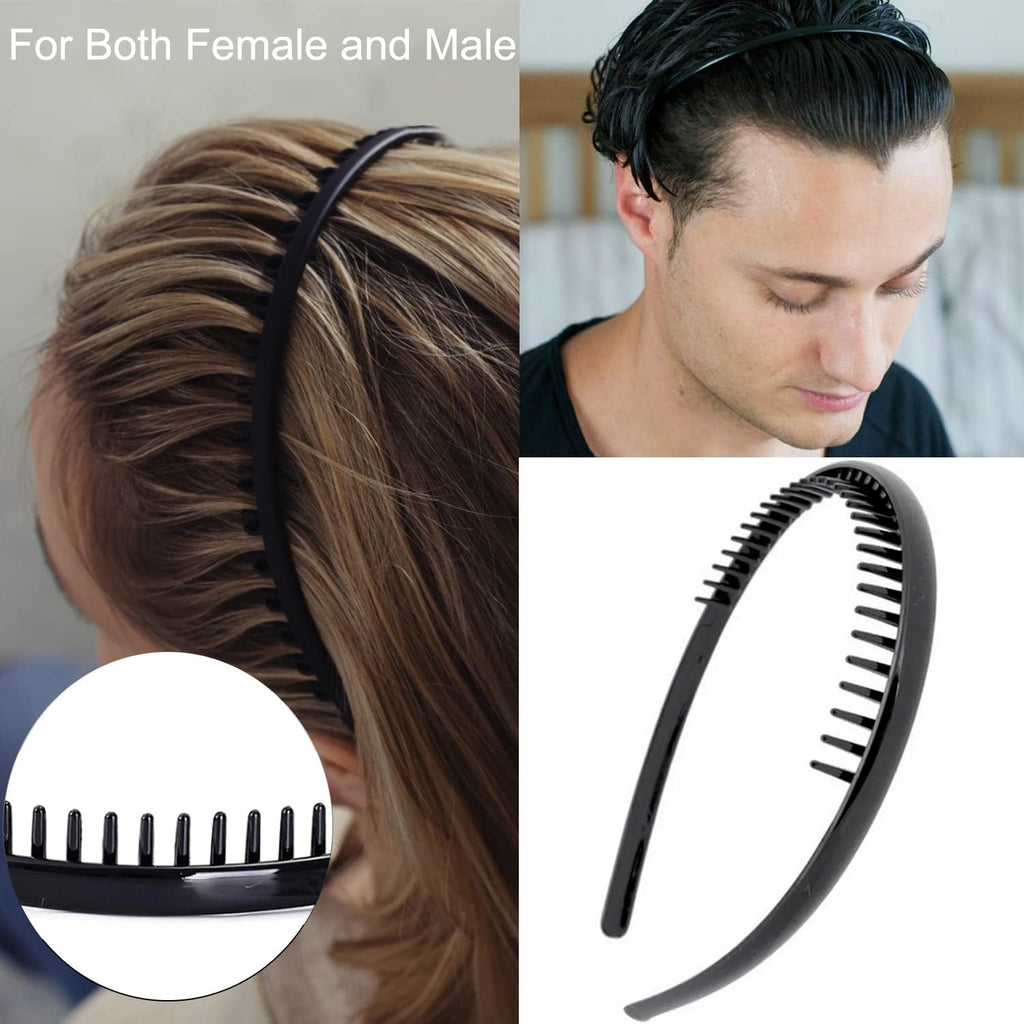 8 Pack No Slip Effortless Plastic Headbands with Teeth Comb,Multicolor - Image 5