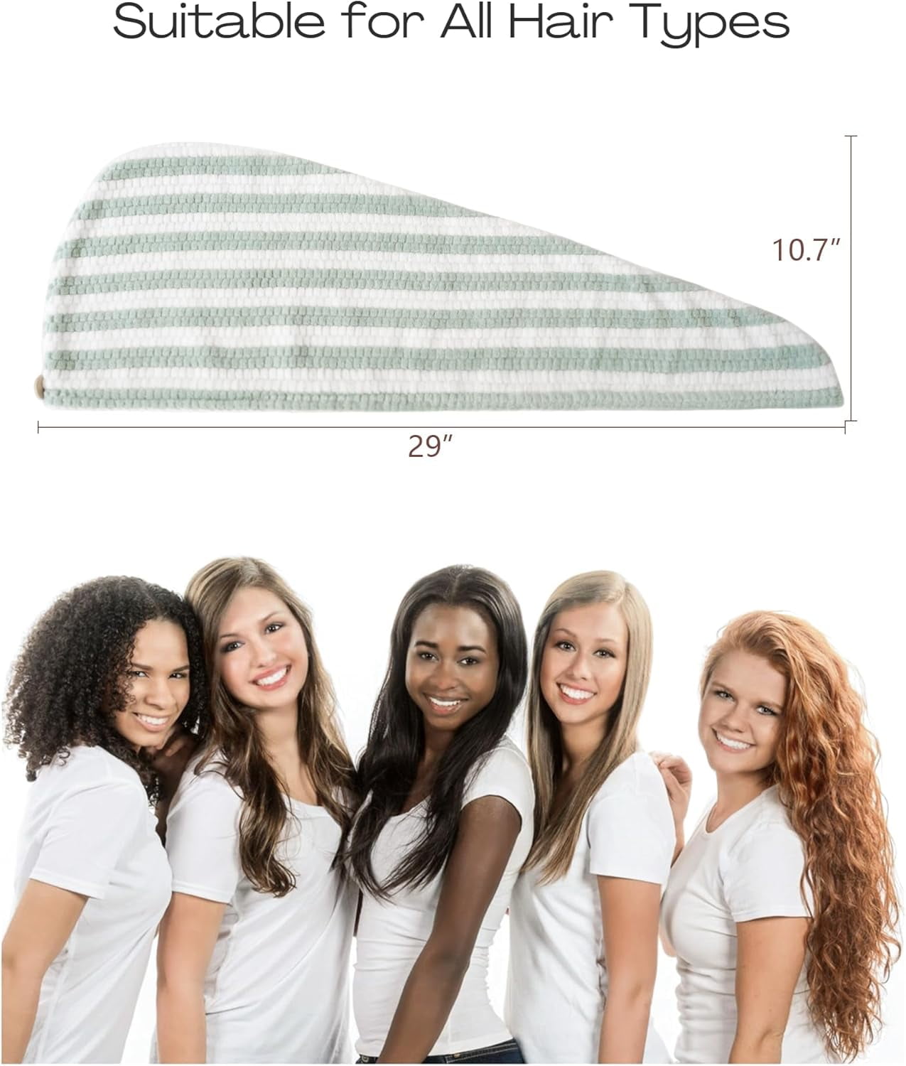 4 Extra Large Microfiber Hair Towel Wrap for Women Super Absorbent & Quick Dry with Button for Curly Long & Short Hai... - Image 2