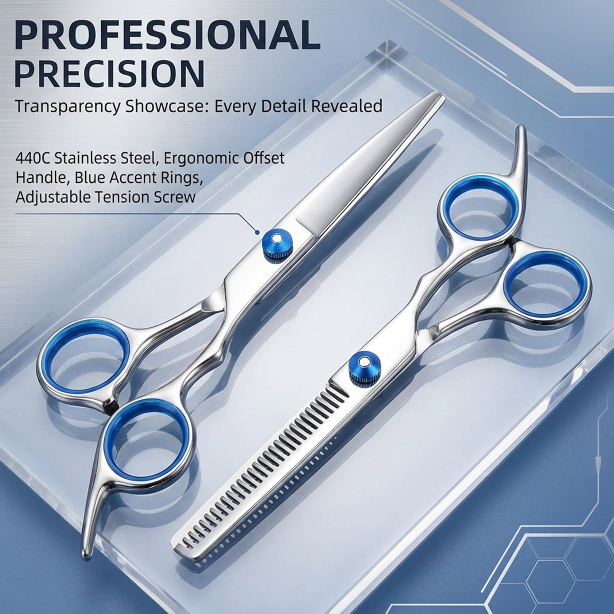 Shears,Professional Tools,Stainless Steel Kit ,Ergonomic dressing Scissors 2pcs for dressing,Salon And Home - Image 2