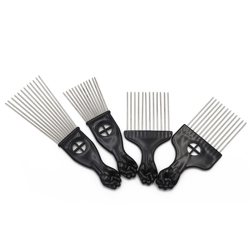 Metal Comb Pick Hair Afro Picks Steel Beard Smooth Fork Detangle Male Wide Tooth - Image 6