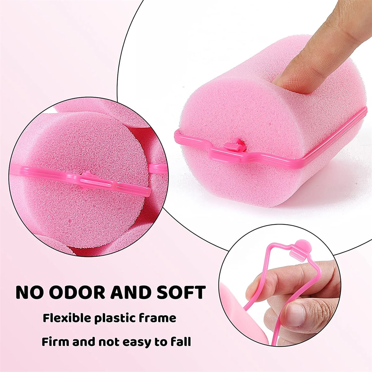Casewin Jumbo Foam Sponge Hair Roller Soft Sleeping Rollers Curvy Wavy Hairstyle Curling Hair Styling Tools 24 Pieces Use for Long Hair Shor - Image 6