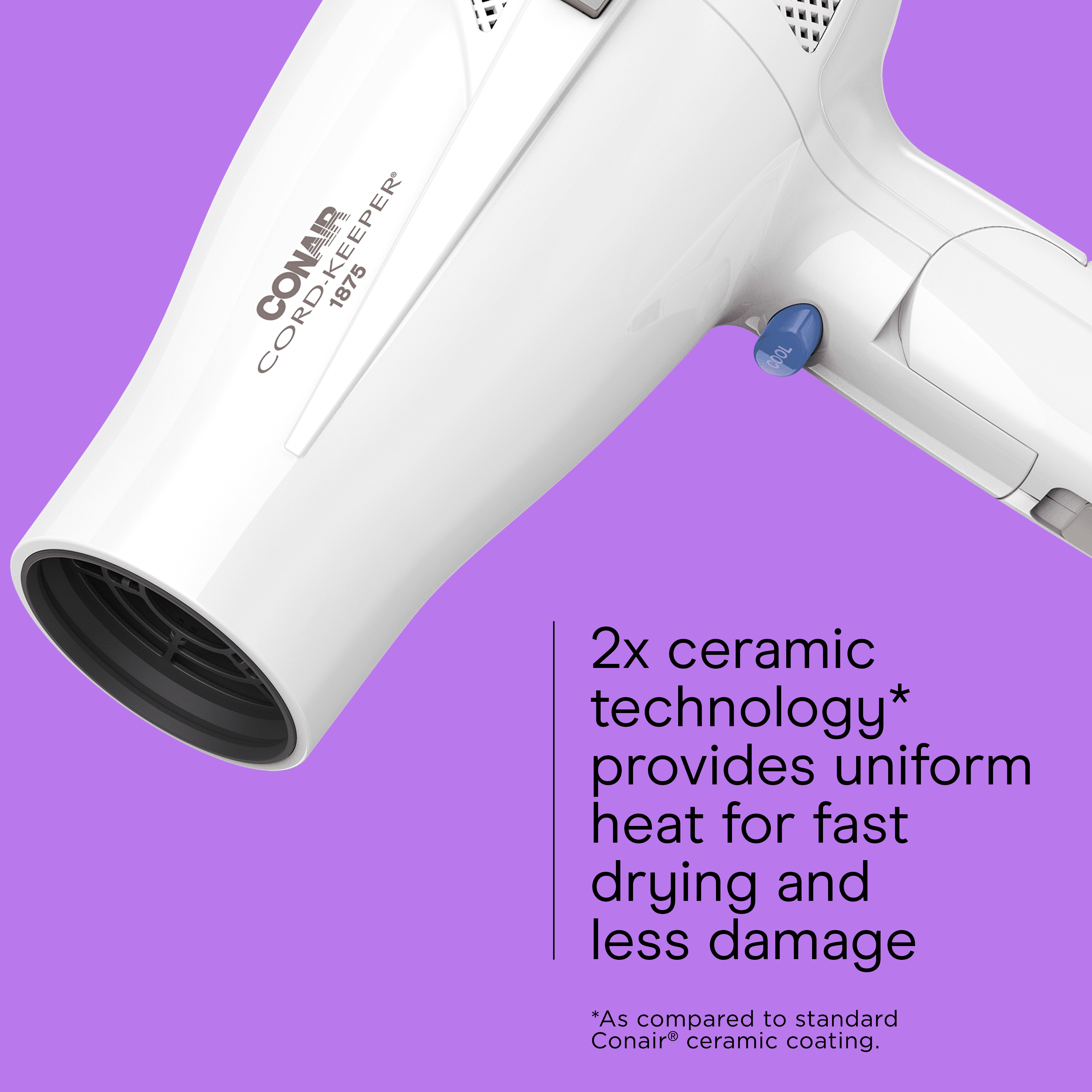 Ceramic Travel Hair Dryer, 1875 Watts, Dual Voltage, Folding Handle - Image 4