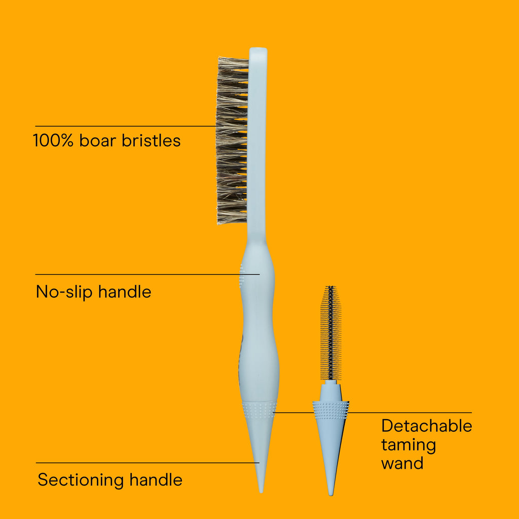 2-in-1 Back Brush with Detachable Taming Wand, Blue, 1 Count - Image 3