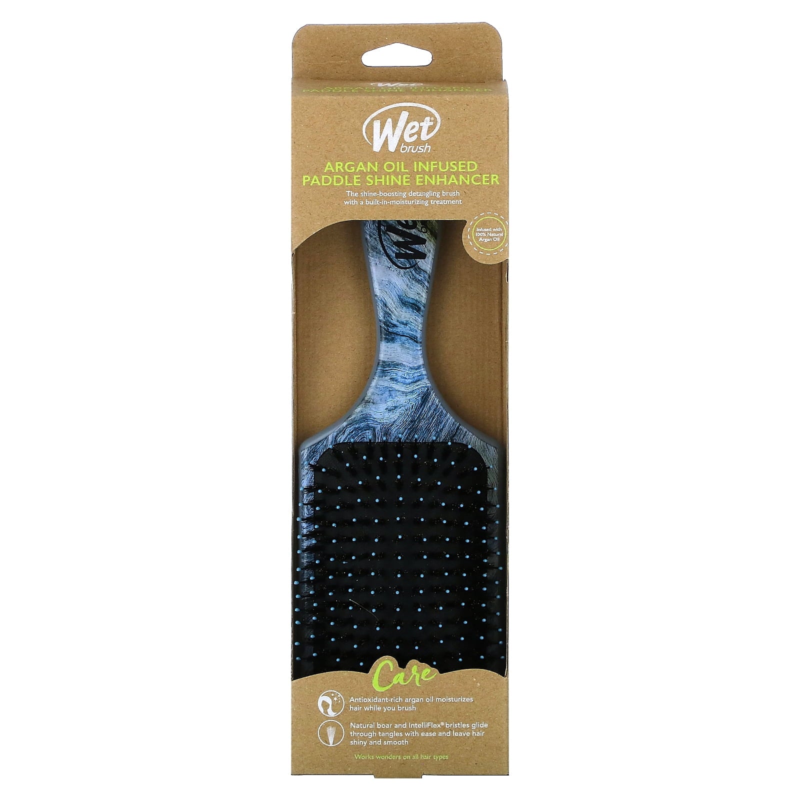 Enhancer Paddle Hair , Distressed Wood Blue, IntelliFlex Bristles, All Hair Types, 1 Ct - Image 3