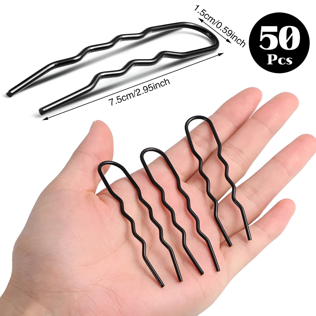 2026 New 50Pcs 3 Inches U Shaped Hair Pins Ballet Bobby Pins Curved Bobby Pins Hair Pins for Women Girls Thick Thin L... - Image 2