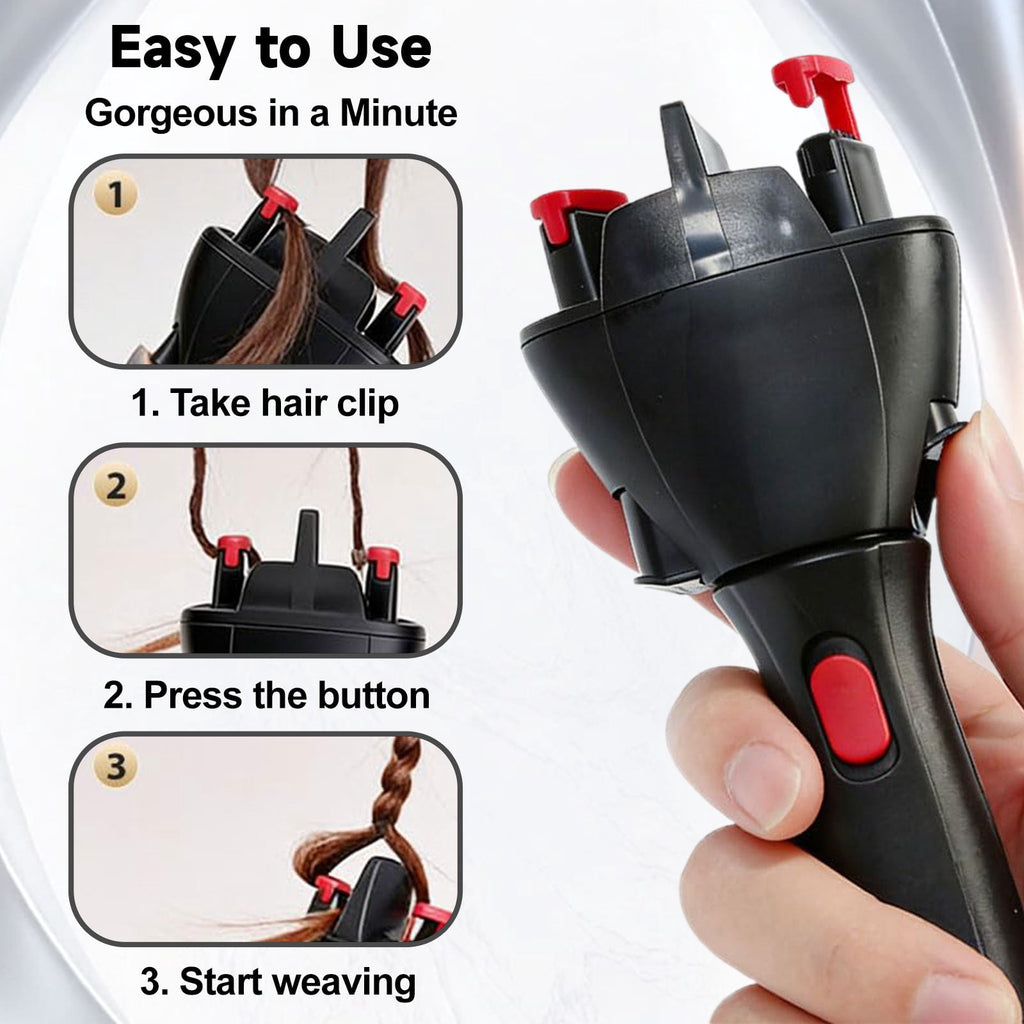 Automatic Hair Braider, Electric Quick Hair Twister, DIY Smart Hair Styling Tool, Battery Powered for Easy Hairstyling - Image 5