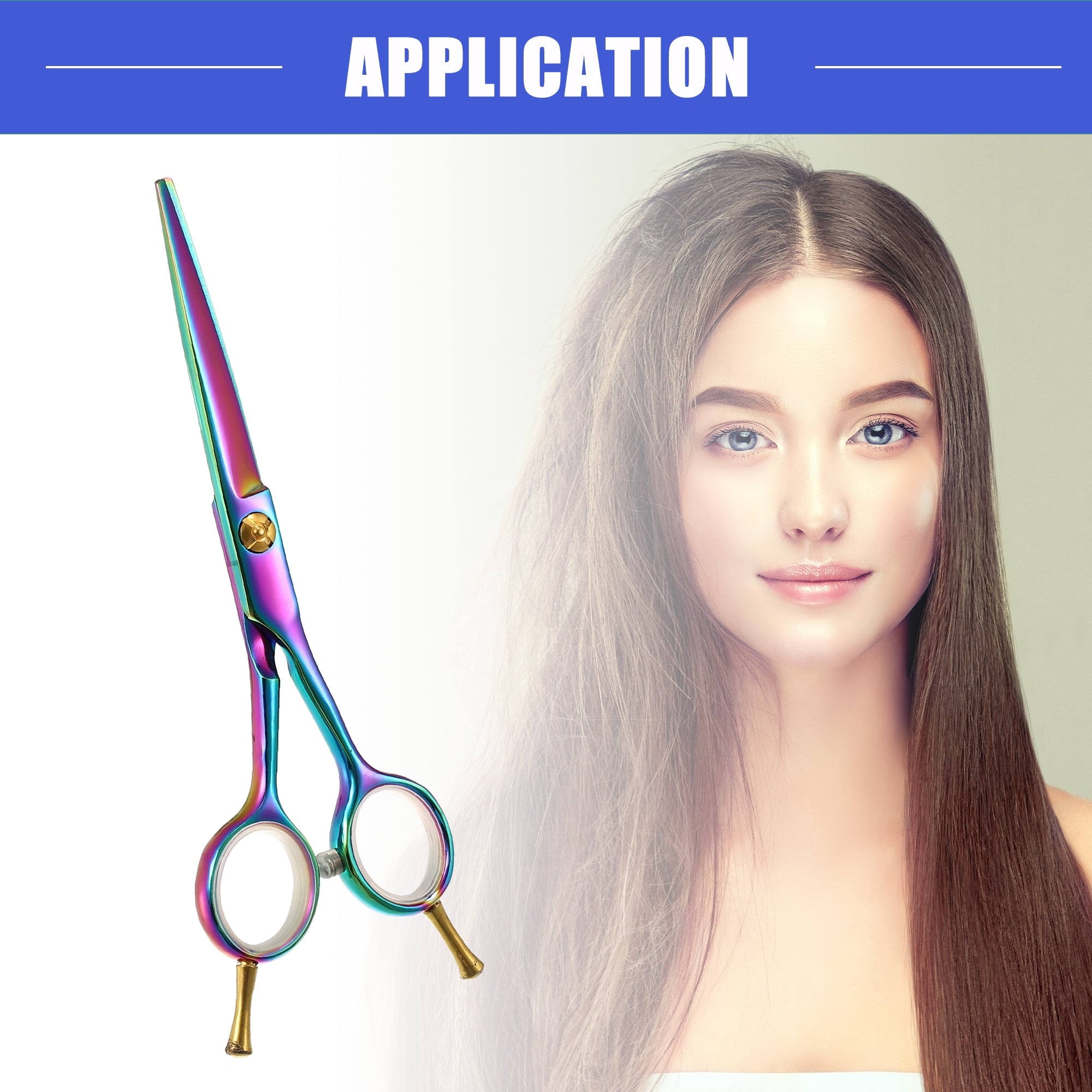 Vocoste Hair Scissors Hair Cutting Scissors Stainless Steel Razor Hair Trimming Scissors 5.9" Long Multicolour - Image 2