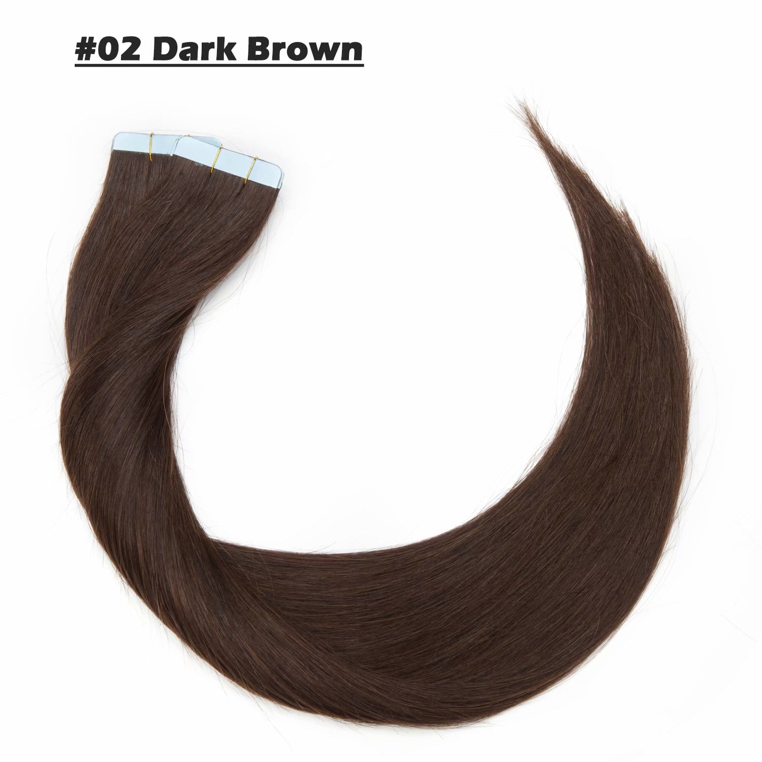 In 100% Real Remy Human Hair Extensions 18inch Seamless Skin Weft Thick Glue Straight Women Brown 10-20pcs - Image 6