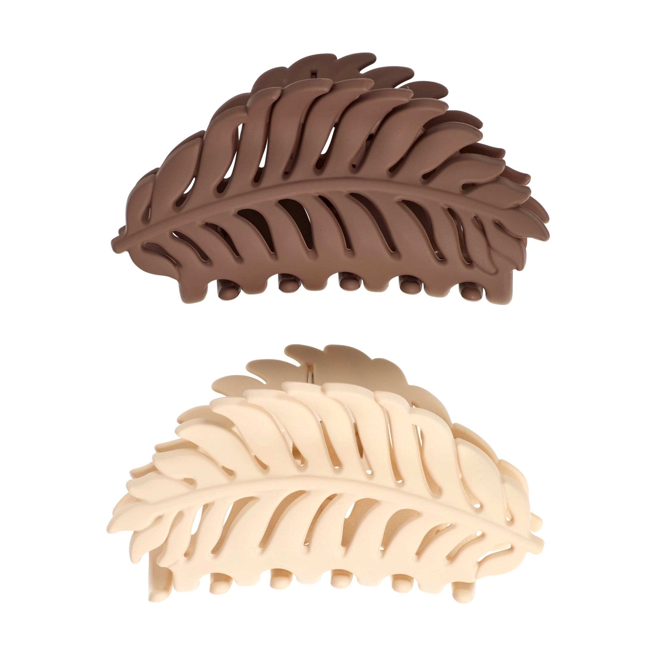 Clips, SlideProof Grip, Comfortable Hold, White & Brown, 2ct, For All Hair Types - Image 5
