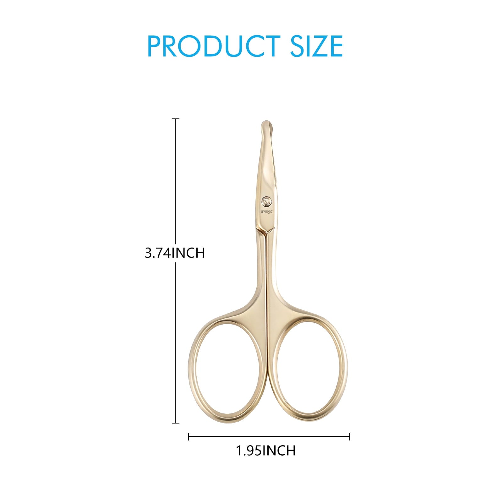 LIVINGO Nose Hair Scissors for Men Safety Curved Rounded Tip Stainless Steel, 3.75 inches Gold - Image 2