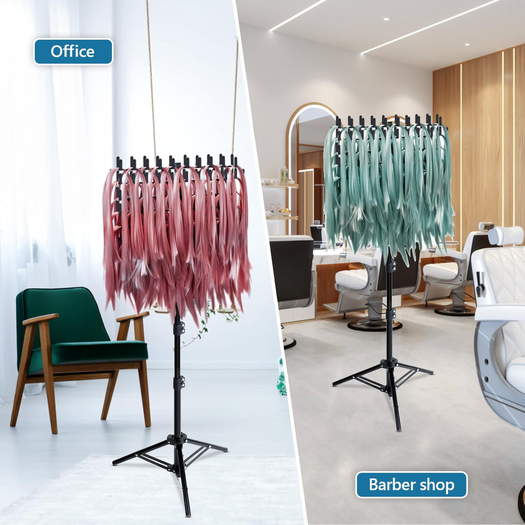 Adjustable Hair Braiding Rack with 144 Pegs Foldable Hair Extension Holder for Braiding, Standing Hair Divider with 2... - Image 6