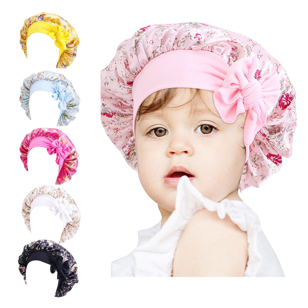 Silk Bonnet for Sleeping 1PC Hats Silk Bonnet for Sleeping Kids Kids Head Hat Cap Hair Wrap Turban Hats Bath Shower Cap Bathing Hat Hair Sho - Image 5