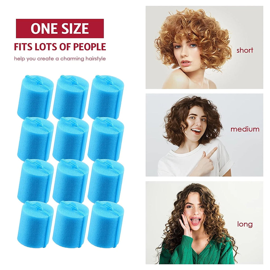 Casewin Jumbo Foam Sponge Hair Roller Soft Sleeping Rollers Curvy Wavy Hairstyle Curling Hair Styling Tools 24 Pieces Use for Long Hair Shor - Image 3