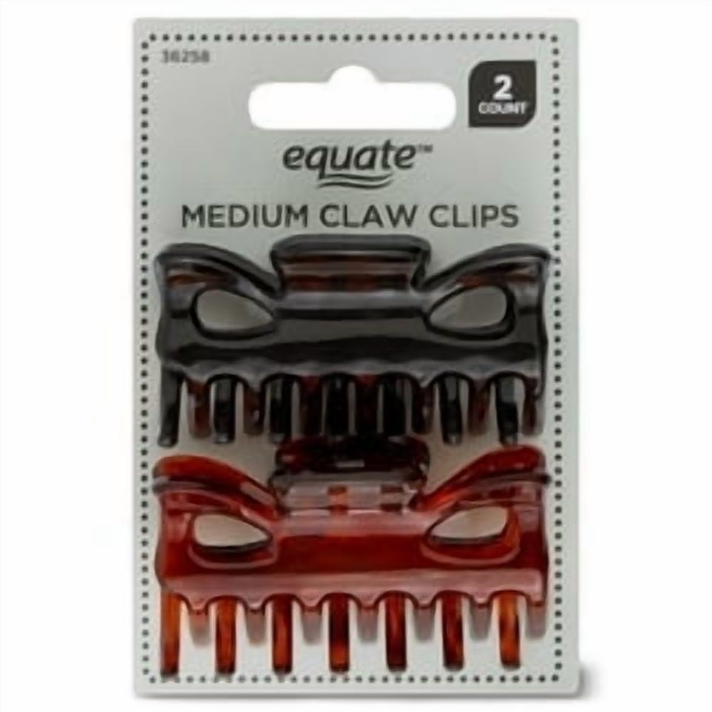 (8 pack) Equate Medium Claw Clips, Black and Brown, 2 Count - Image 3