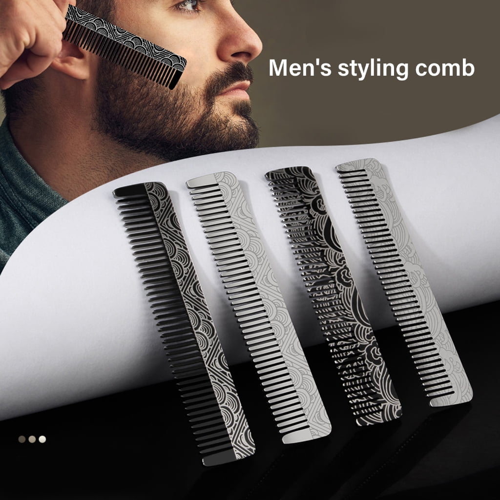 Professional Metal Mustache Comb For Men Compact Stainless Steel Beard Styling Tool Portable Grooming Essential - Image 6