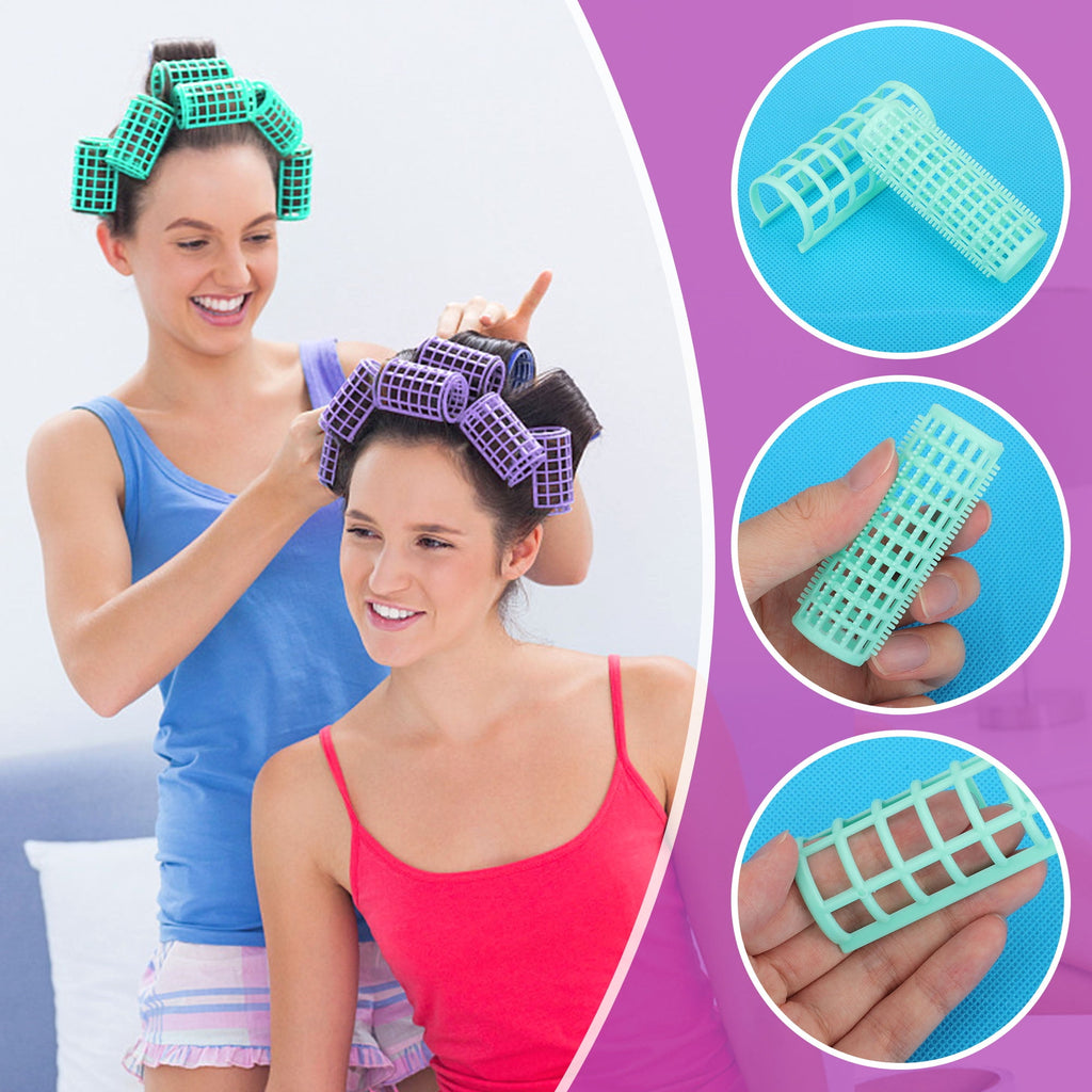 30pcs on Plastic Hair Rollers, 5 Sizes No Heat Curlers, Self Grip Hairdressing Styling Tools, Random Colors - Image 2