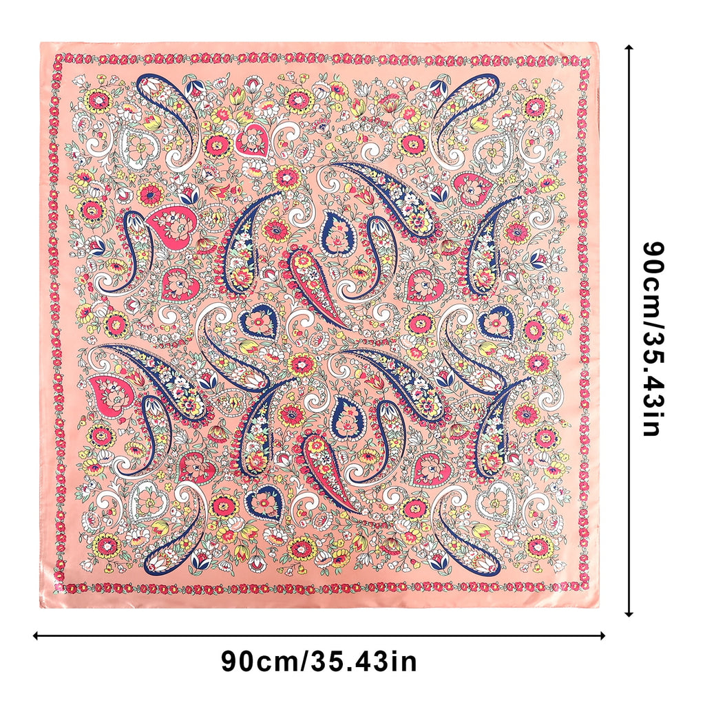 35" Large Square Satin Head Scarf - Silk Hair Scarf Square Hair Bandanas Women Sleeping Head Wraps - Image 2