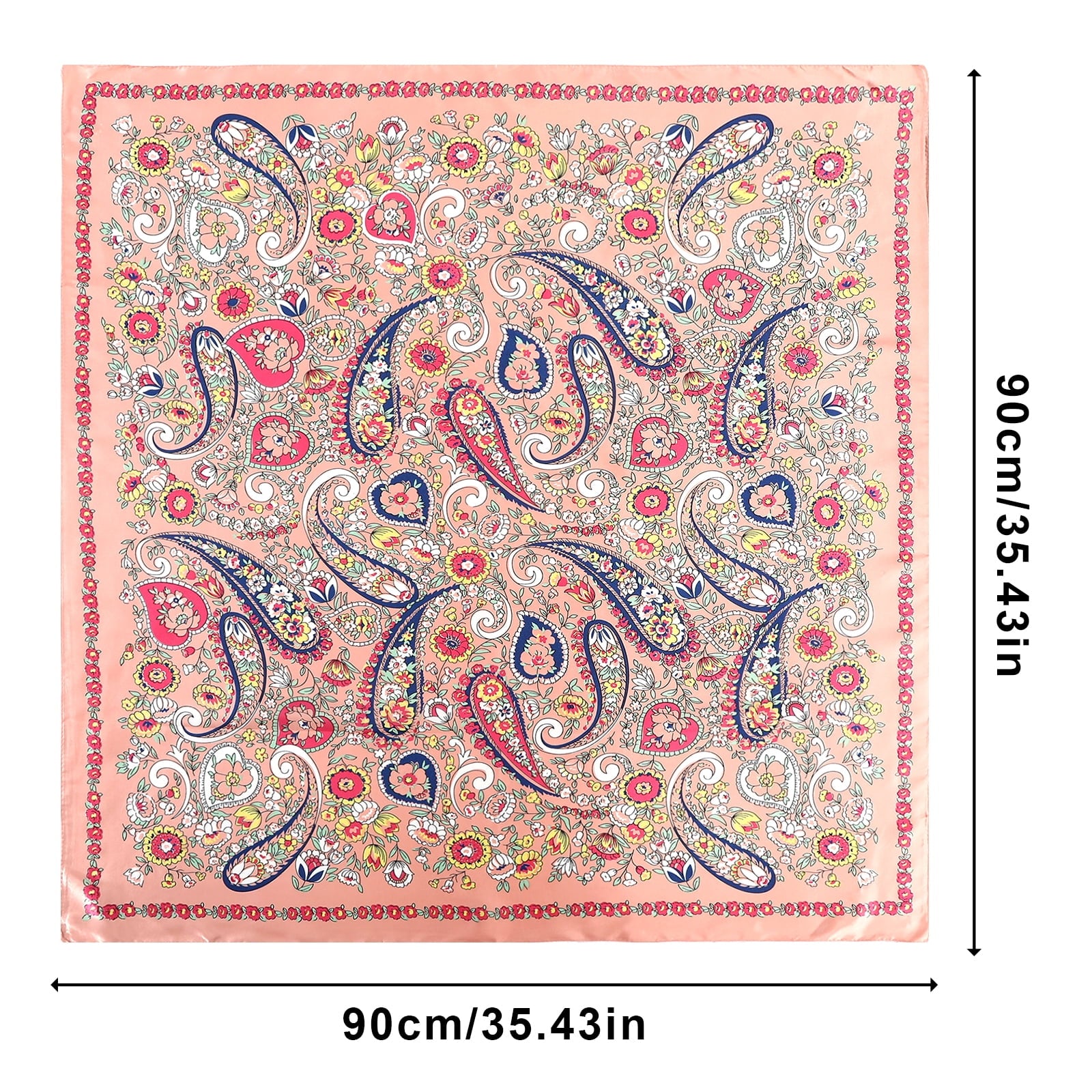 35" Large Square Satin Head Scarf - Silk Hair Scarf Square Hair Bandanas Women Sleeping Head Wraps - Image 2