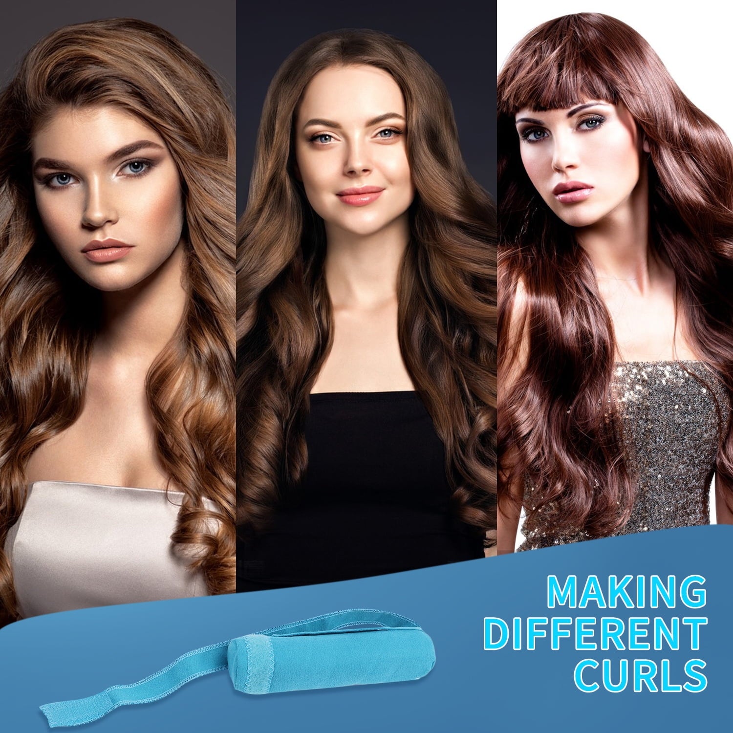Heatless Curling Rod Headband 8 Piece Large, Soft Foam Hair Curlers to Sleep Hair Roller Roller Sponge Overnight Heatless Curls Hair Rollers - Image 2