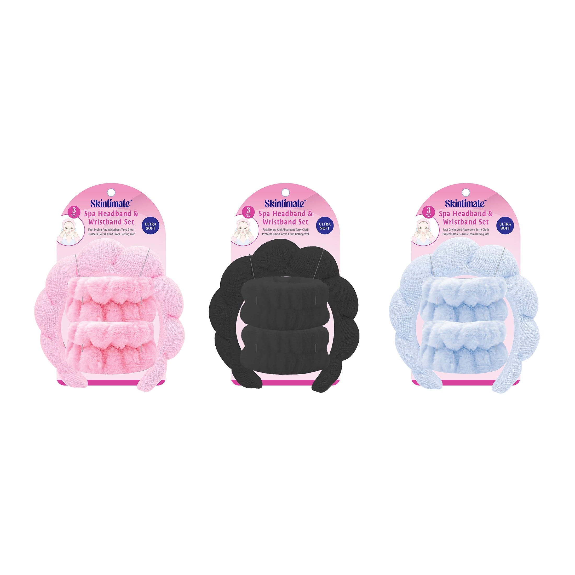 Skintimate Spa Headband & Wristband Set, Color May Vary - Image 6