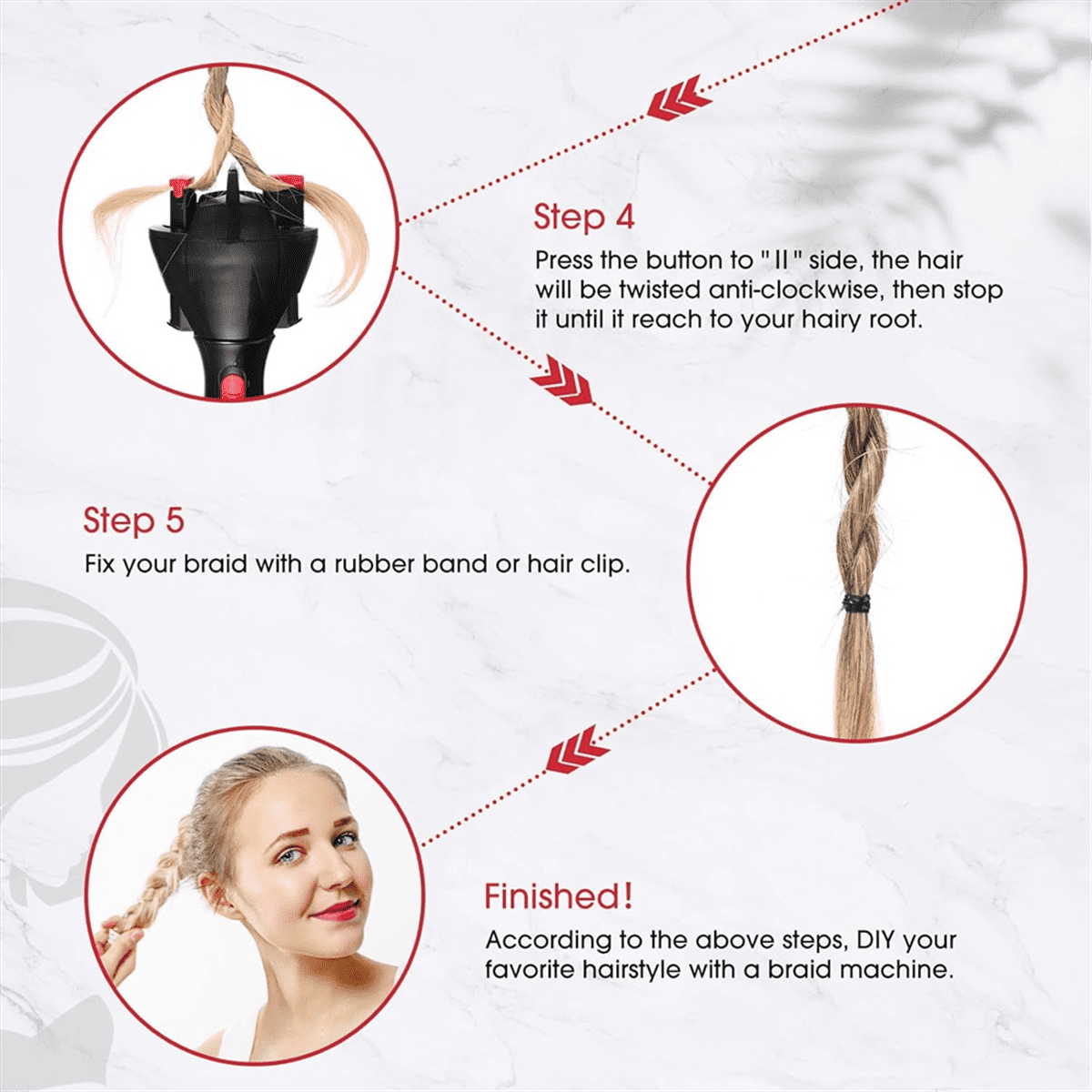 1 set x automatic hair braider machine-Black - Image 5