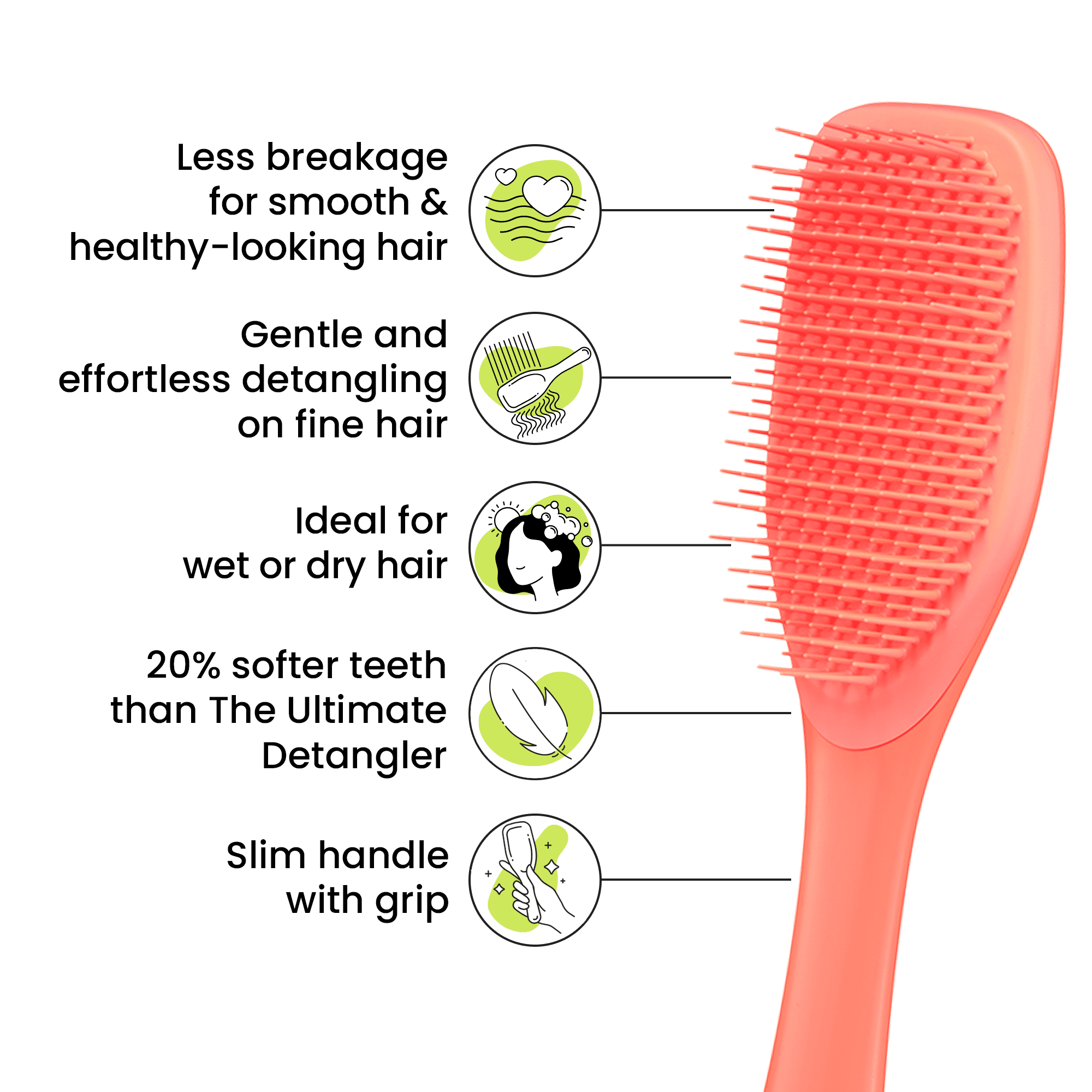 The Essential Detangler for Fine & Fragile Hair, Orange - Image 3