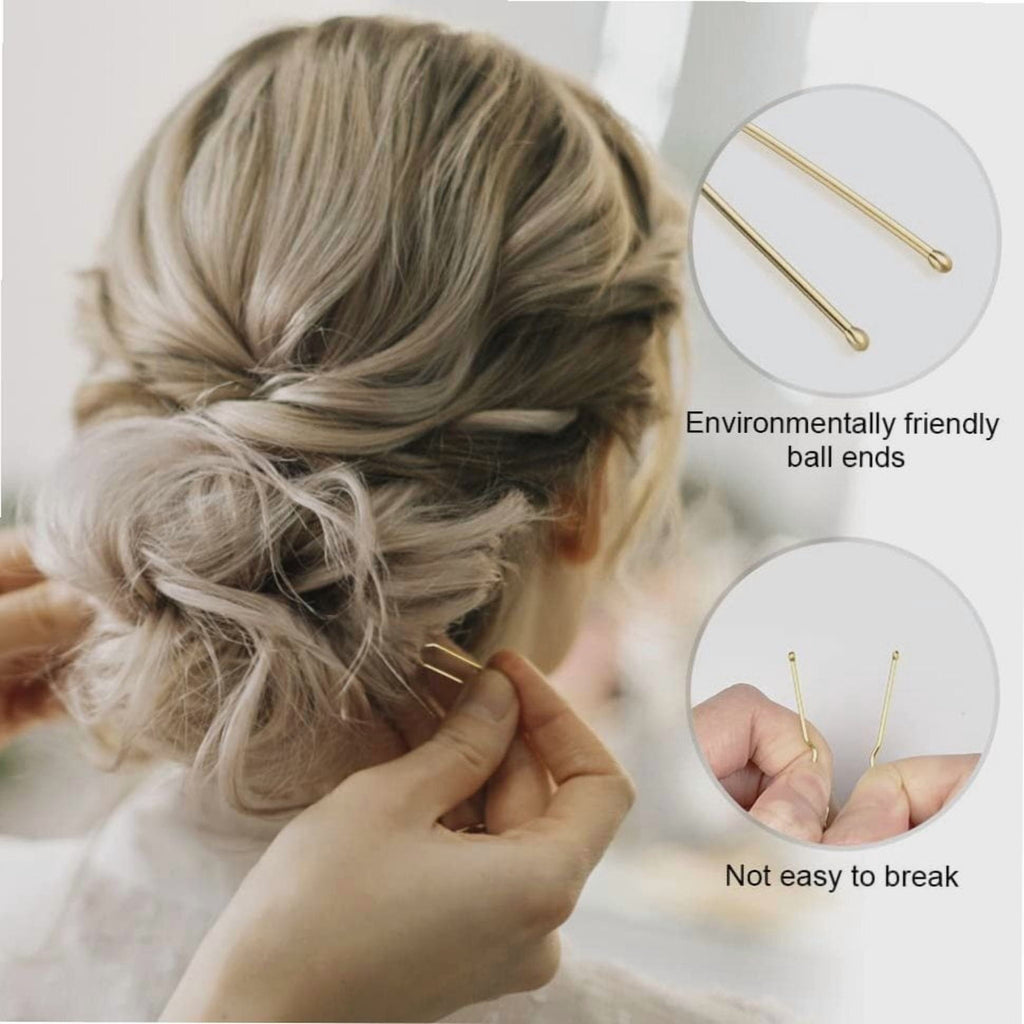 Blonde Bobby Pins, Blonde Hair Pins Bobby Pins Blonde Hair Pins for Buns Ballet Bun Pins for Women Girls with Box-80 count (2.4 inch) - Image 3